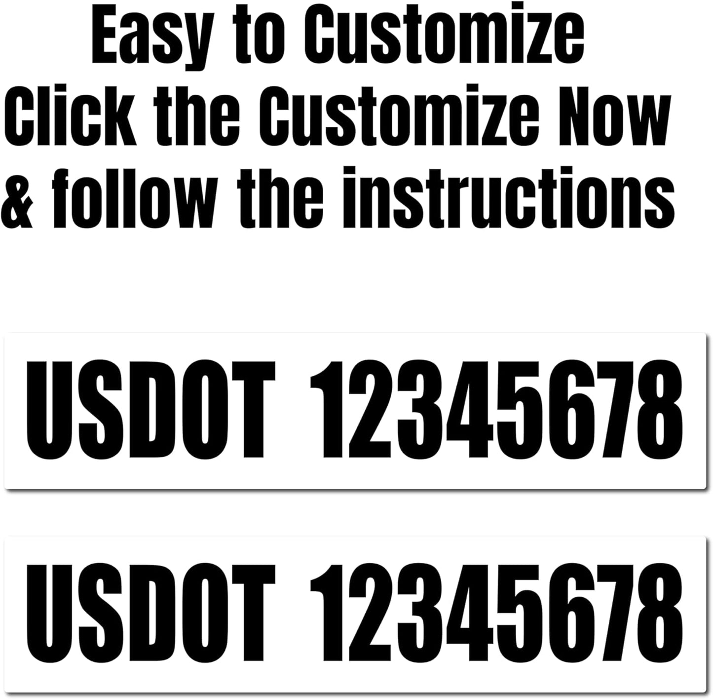 USDOT Number Magnets - Custom Made DOT Registration Magnets - 2-Pack 18-Inch by 4-Inch