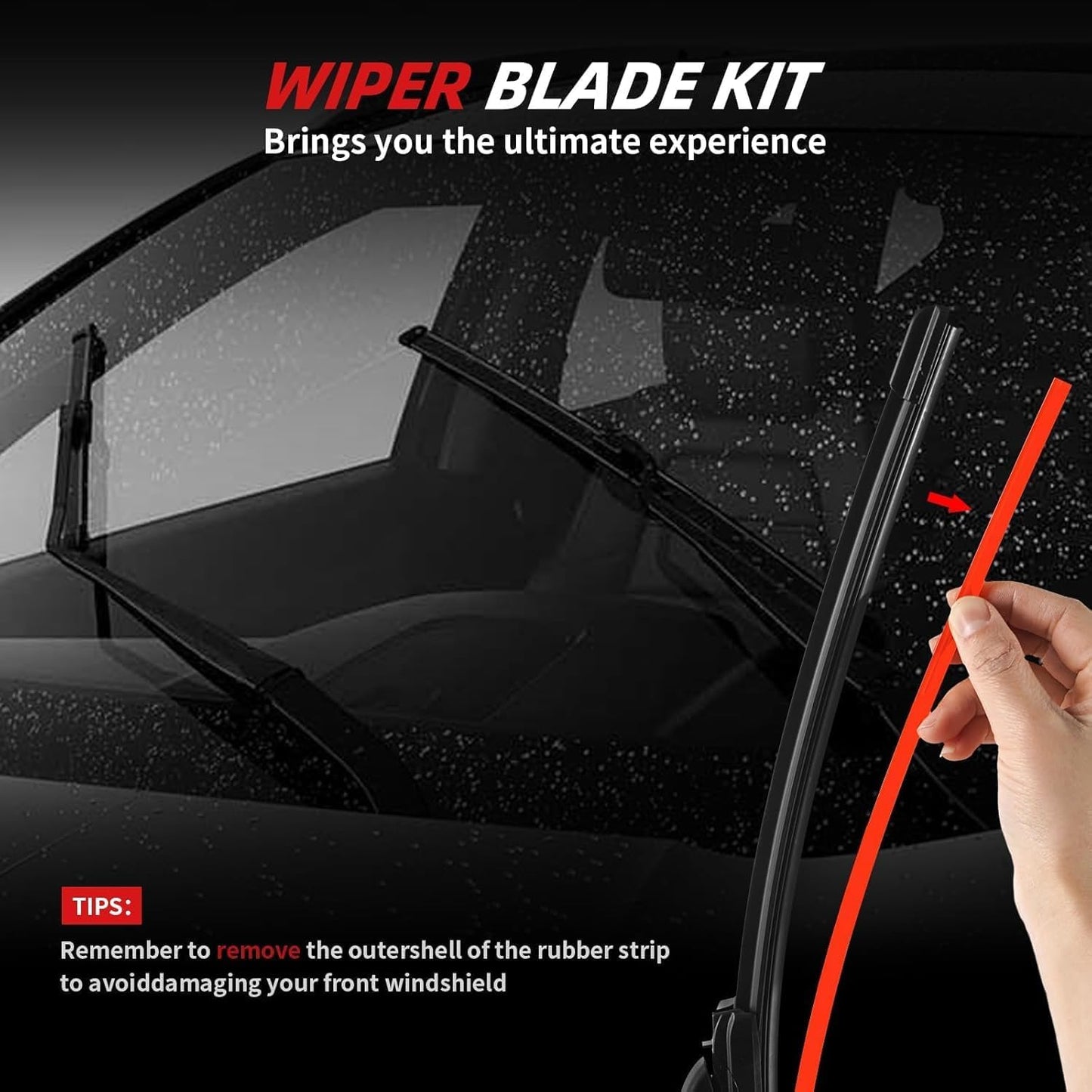 OTUAYAUTO Windshield Wiper Blades - Replacement for BMW X5 2019-2023, Front and Rear Wipers Set, Top Lock - 26"+20"+14" (Pack of 3)