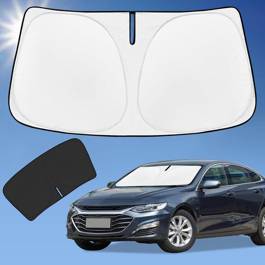Sun Shade Sunshade for Chevrolet Malibu Windshield Cover, 4-Layer Front Window Shade Custom fit Chevy Malibu 2016-2024 2025 Sun Visor 240T Retractable Shade Blocks UV Rays Cooler Car Accessories