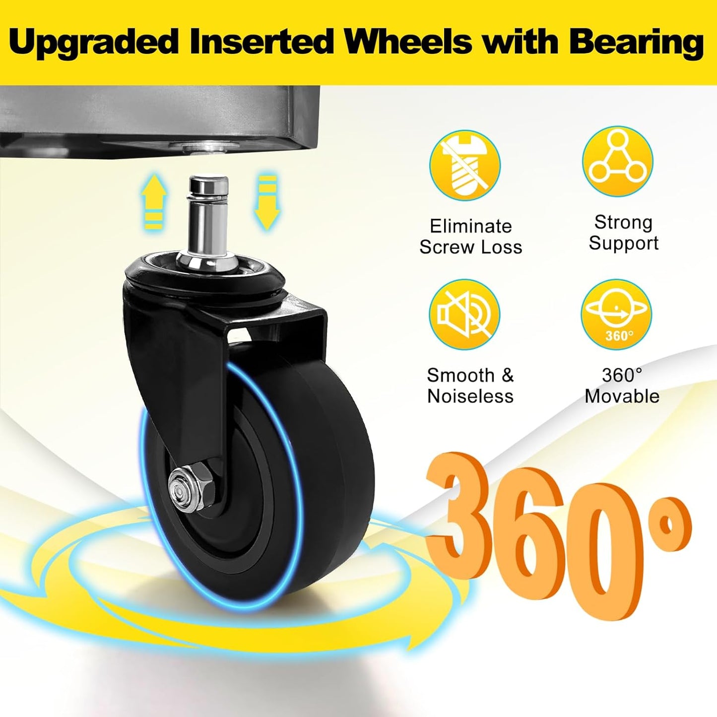 Rolling Shop Stool for Garage with Casters, DO02-Adjustable Height 360° Swivel Shop Seat with Tool Tray Storage, 330 LBS Capacity Padded Mechanic Stool, Magnetic Tool Hold, Heavy Duty, Black