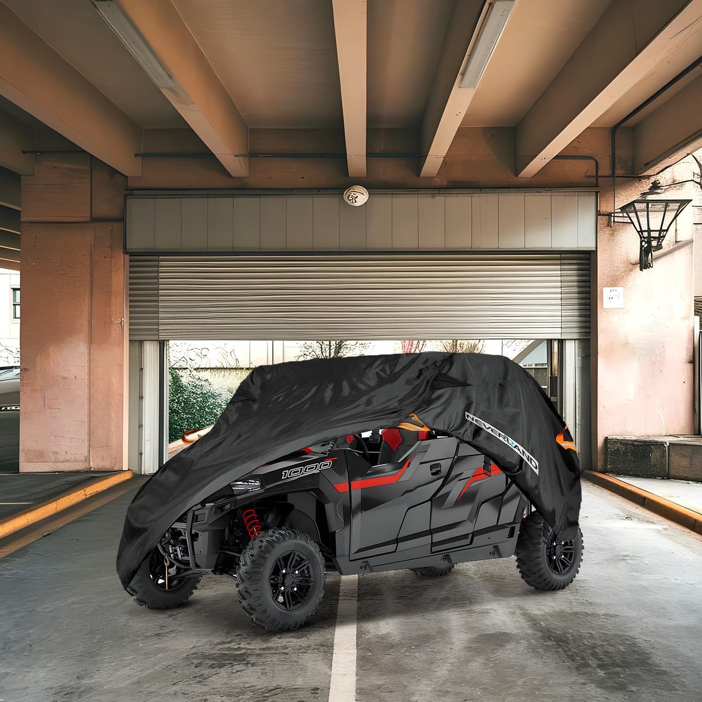 NEVERLAND UTV Cover Waterproof Outdoor - Oxford Cloth Compatible with Polaris Ranger RZR Yamaha Rhino Can-Am Commander Defender Honda Pioneer Sxs Teryx 2-3 Passenger Black (Up to 125”)