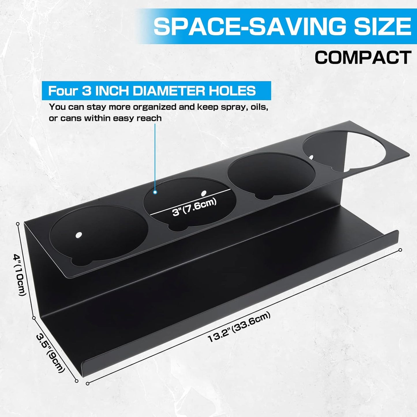 RealPlus Aerosol Spray Can Holder Rack Organizer, 4 Can Spray Bottle Holder Heavy-Duty Steel Wall Mounted for Garage and Workspace, Pack of 6