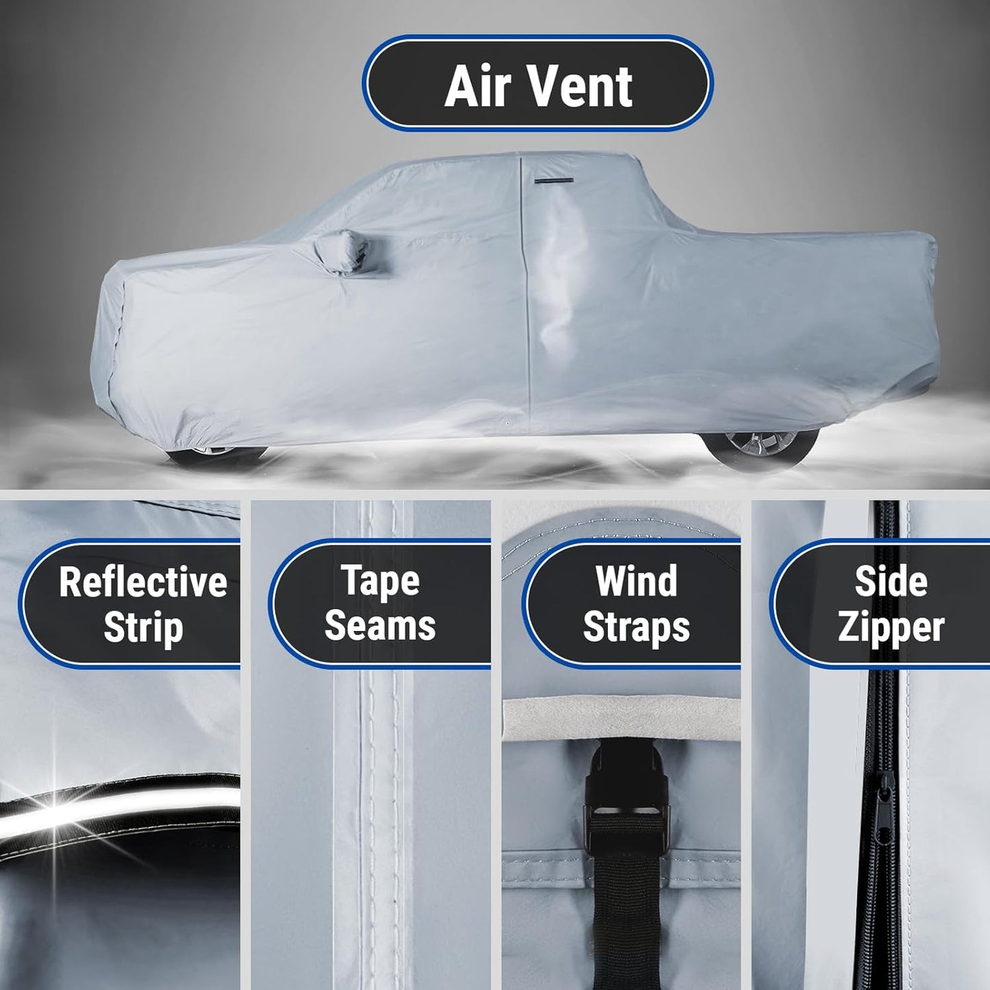 iCarCover Fits 2010-2024 F-150 Raptor SuperCrew Cab, 5.5 ft Regular Bed Ford Truck Cover Automobiles Form-Fit Padded Full Exterior Waterproof Automobiles Protection Covers