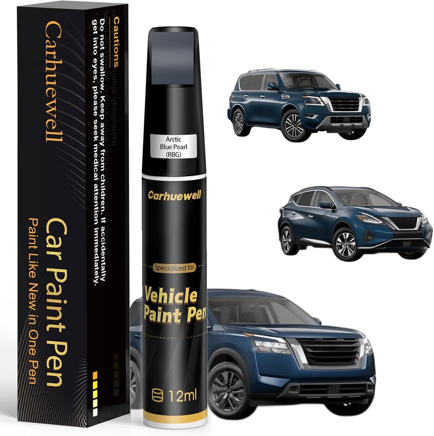 Arctic Blue Pearl(RBG) Touch Up Paint Compatible with Nissan, Exact Match Car Paint Pen Automotive Scratch Repair Remover Kit Quick & Easy Solution for Vehile Chips and Nicks