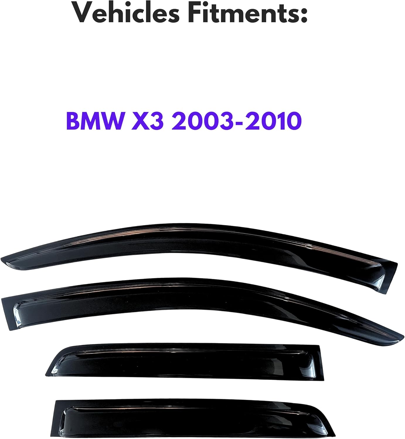 KPY Window Visor Rain Guard for 2003-2010 BMW X3, Tape-On Window Deflectors Vent Visor Shades for 03 04 05 06 07 08 09 10 X3