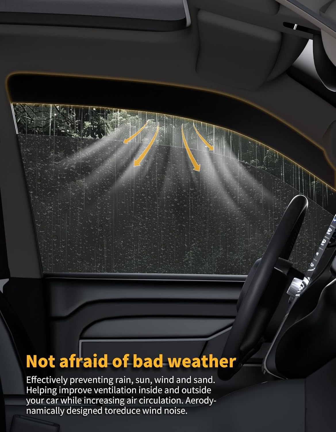 in-Channel Window Rain Guards Fit for Truck Toyota Tacoma 2024-2025 Double Cab with 4 Full-Size Doors Extra Durable Window Deflectors Window Visors Vent Shades Vent Visors Car Accessories