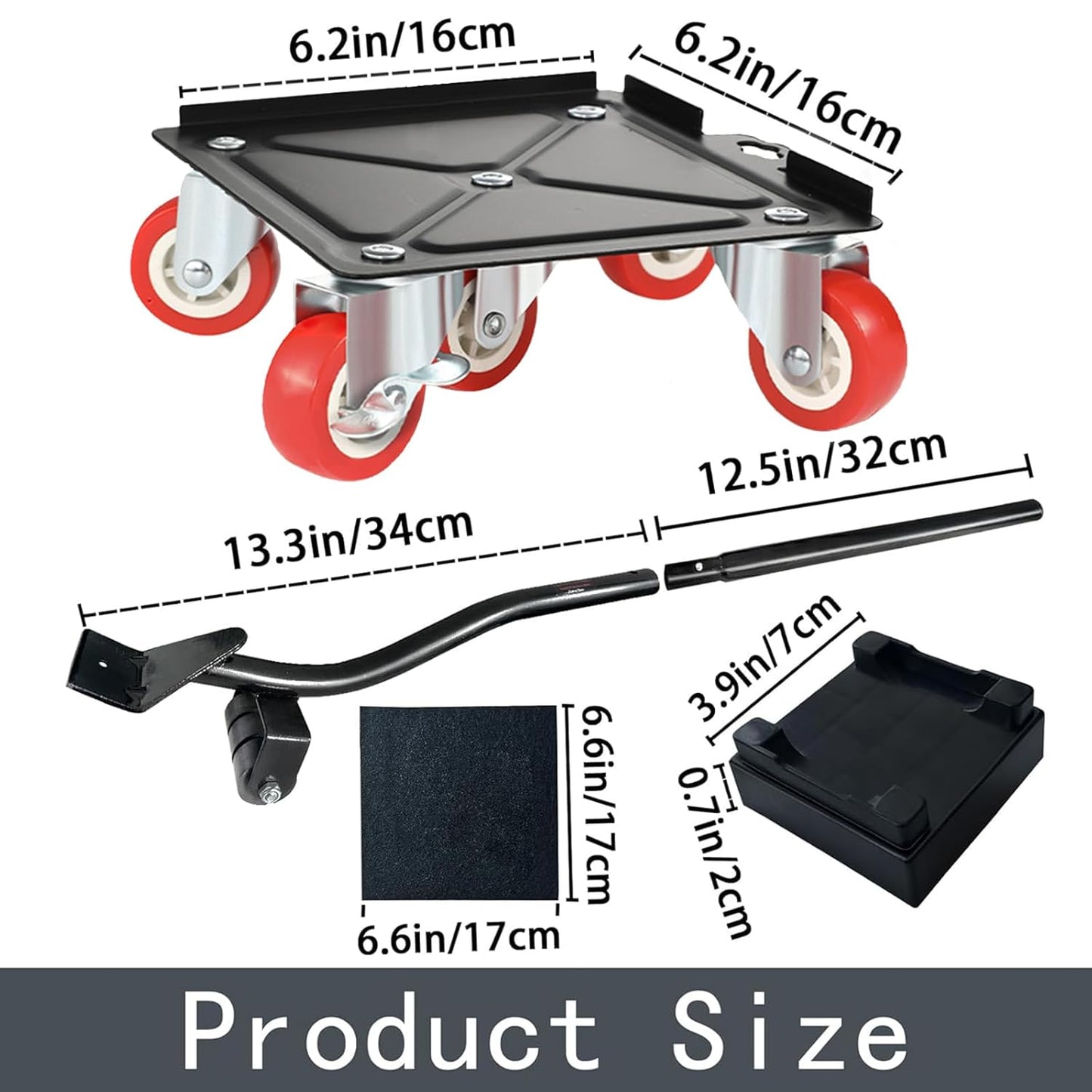 Furniture-Dolly-Furniture-Movers-with-5-Wheels, Furniture Sliders Large Size Carbon Steel Panel Lifter Tool for Moving Heavy Furniture, Furniture Dollies with 2 Brakes, Max Capacity 3335 Ibs