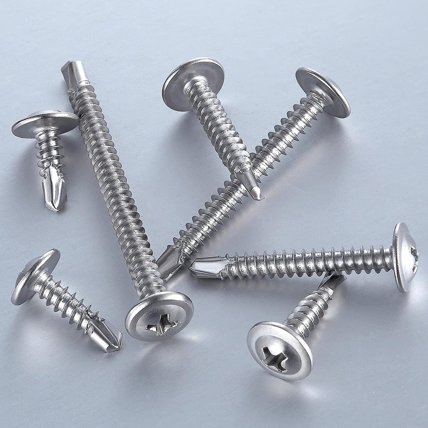 (200 pcs) Wensilon #10×1-1/4”for Sheet Metal Self-Tapping Screws 410 Stainless Steel Truss Head High-Strength Quick Tapping Screws