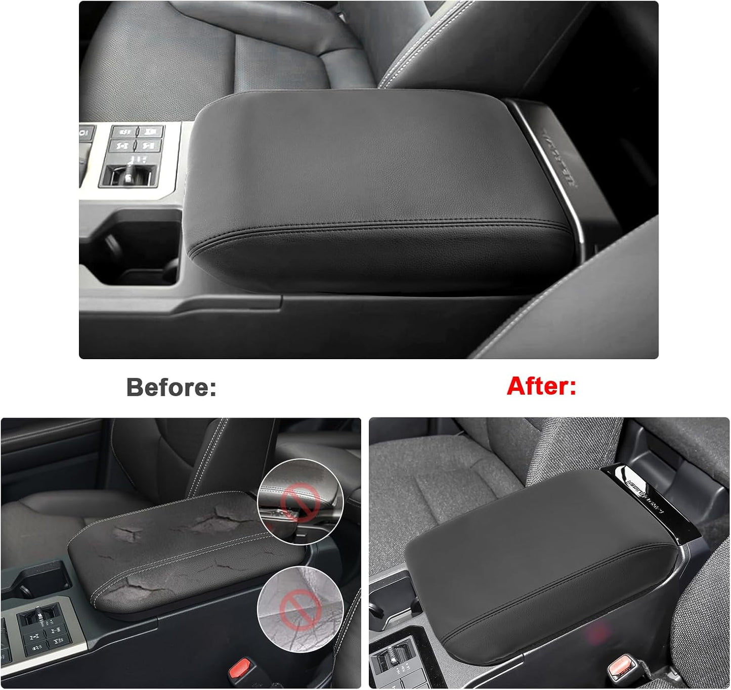 SXCY for 2024 2025 Land Cruiser Armrest Cover for Toyota Land Cruiser 2025 Center Console Cover 2024 2025 Land Cruiser Center Console Cover for 2025 Land Cruiser (Black Line (Thin))