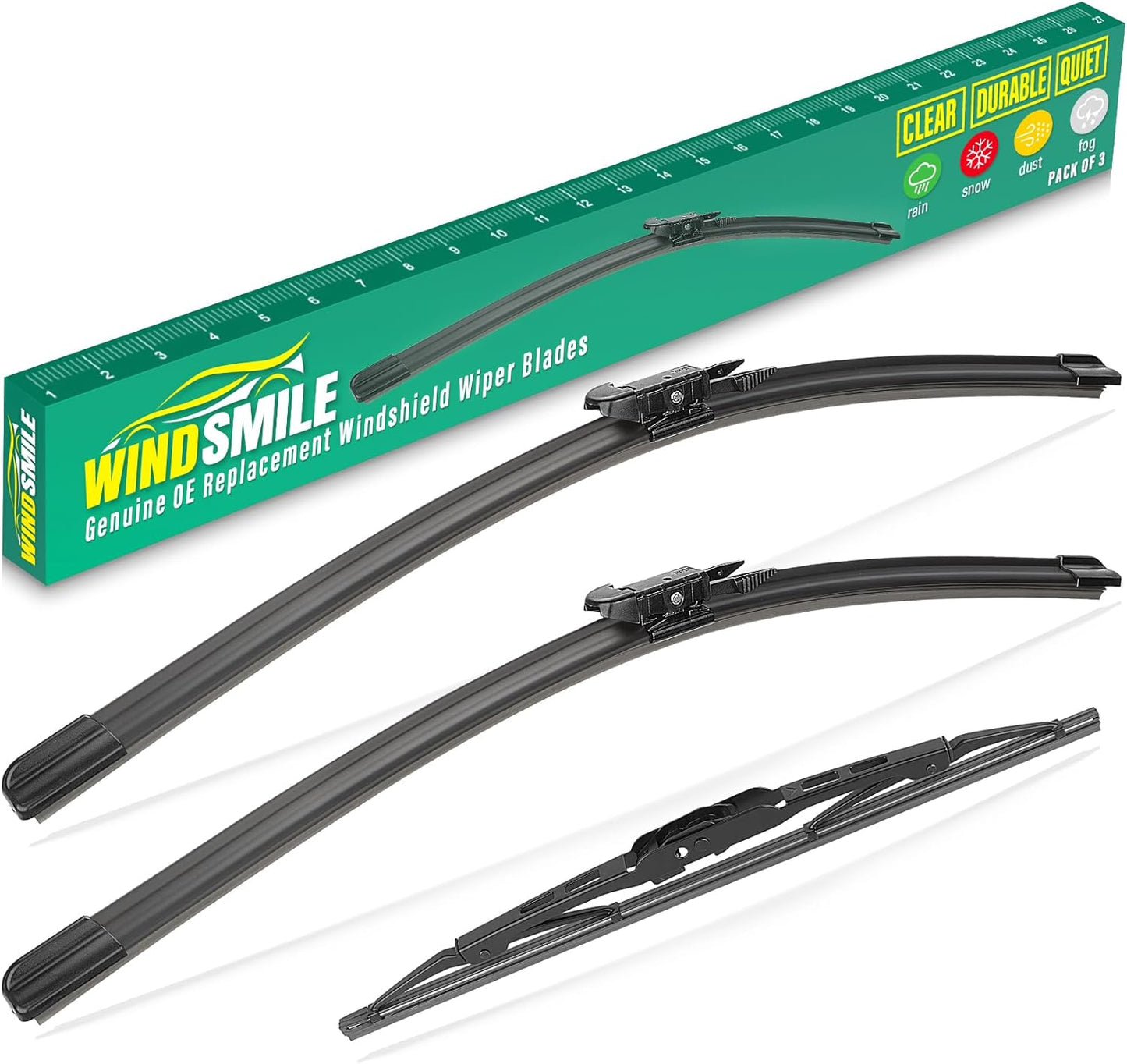 24" 21" 13" Windshield Wiper Blades Replacement for Chevy Chevrolet Traverse 2012 2013 2014 2015 2016 2017 Premium All Weather Front Rear Wipers Set - OEM Quality (Pack of 3)