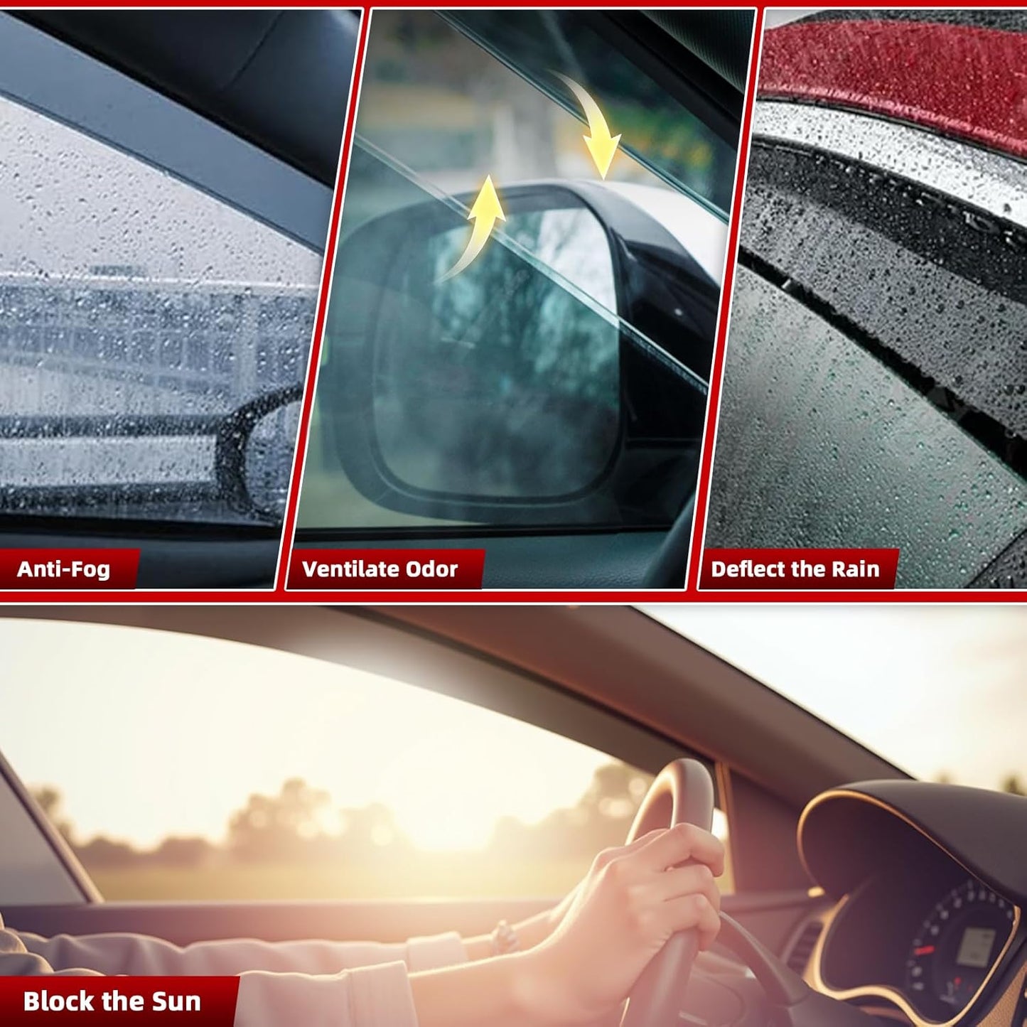 in Channel Rain Guards Fit for Buick Encore 2013-2023/Chevrolet (Chevy) Trax 2014 2015 2016 2017 2018 2019 2020 2021 2022 2023, Vent Window Visors Wind Deflectors Shades-4PCS