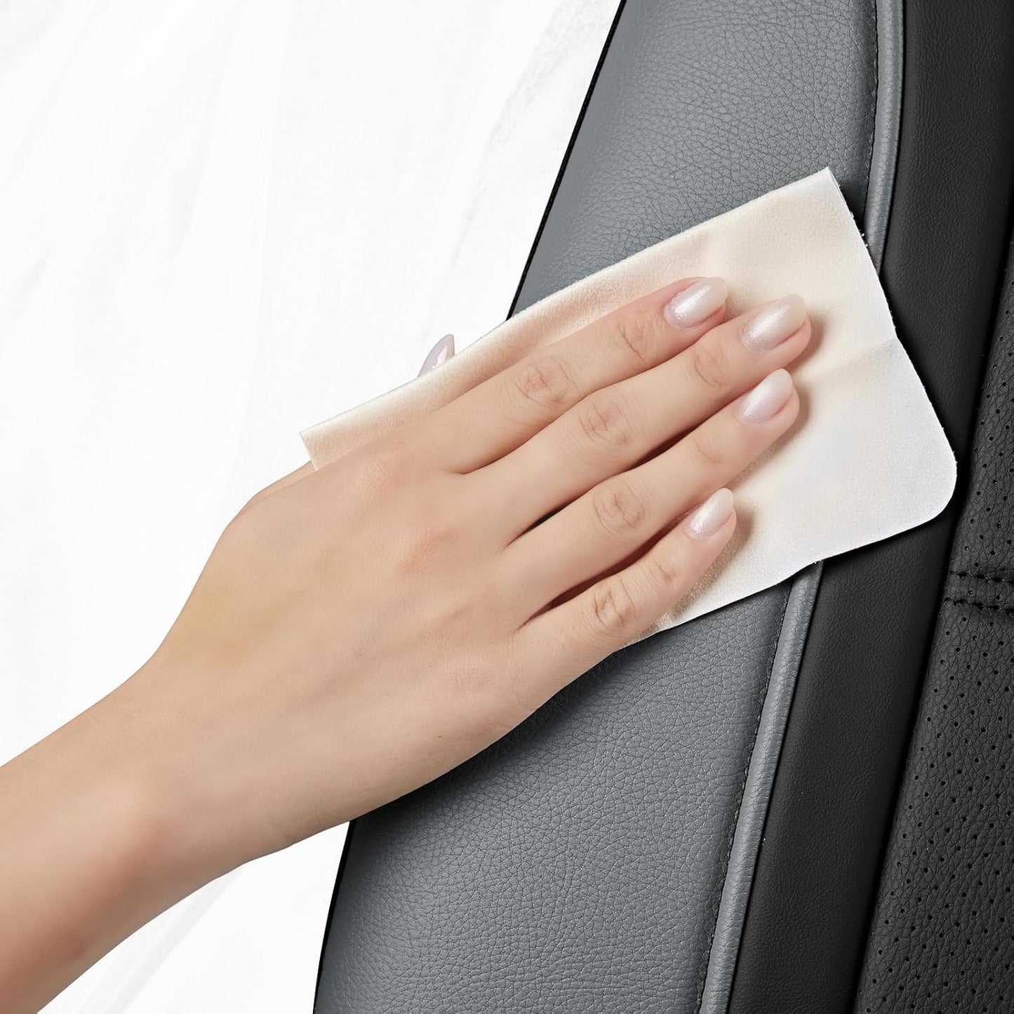 Road Comforts Leather Seat Covers, Breathable Car Seat Covers Full Set for Men,Airbag Compatible, Automotive Seat Covers Set Universal Fit Most Cars,Vans,Truck,SUV