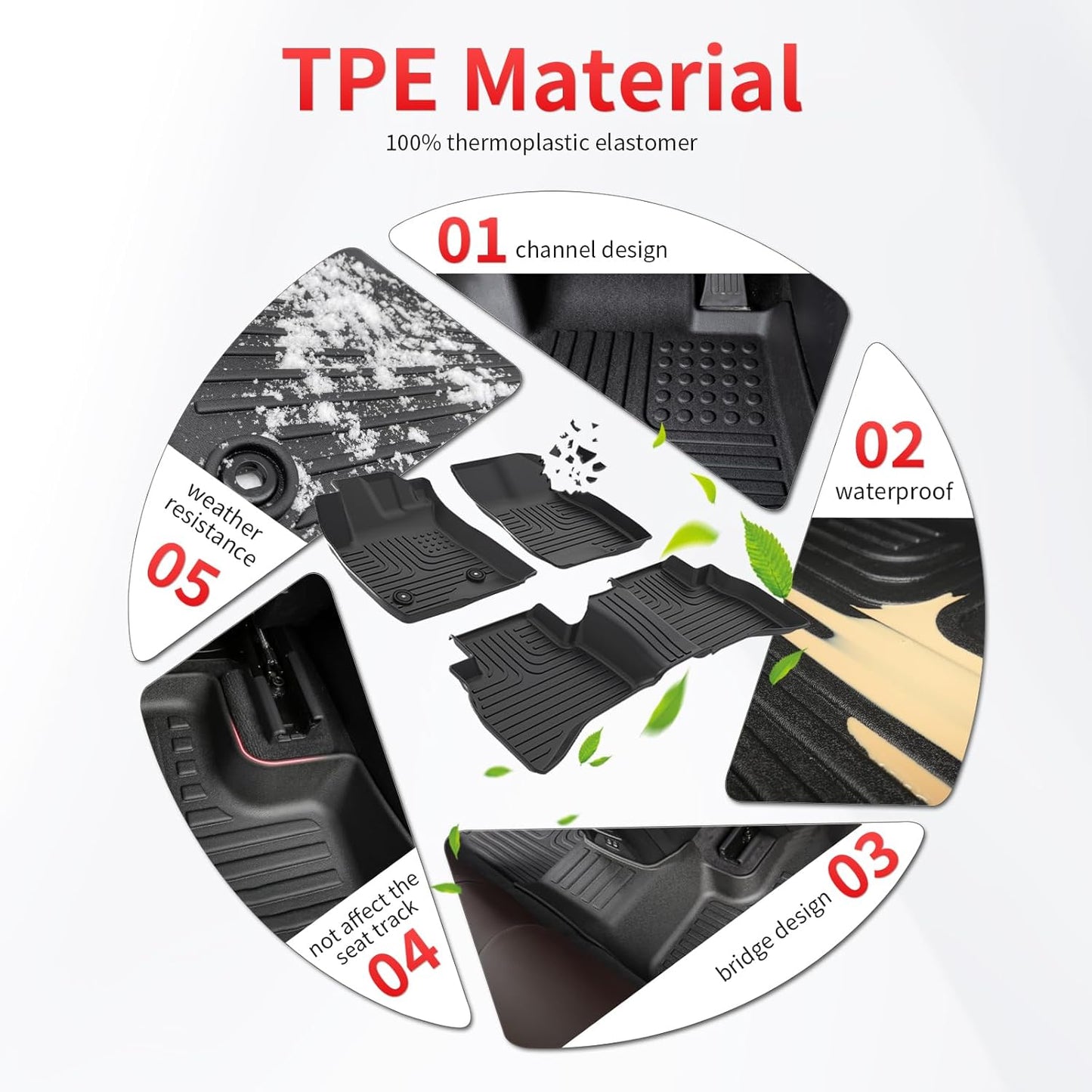 All Weather Floor Mats and Cargo Liners Set Fit for Mazda CX-30 2020-2024 2025 TPE Car Mats Waterproof Anti-Slip Rubber Trunk Liners CX-30 Accessories