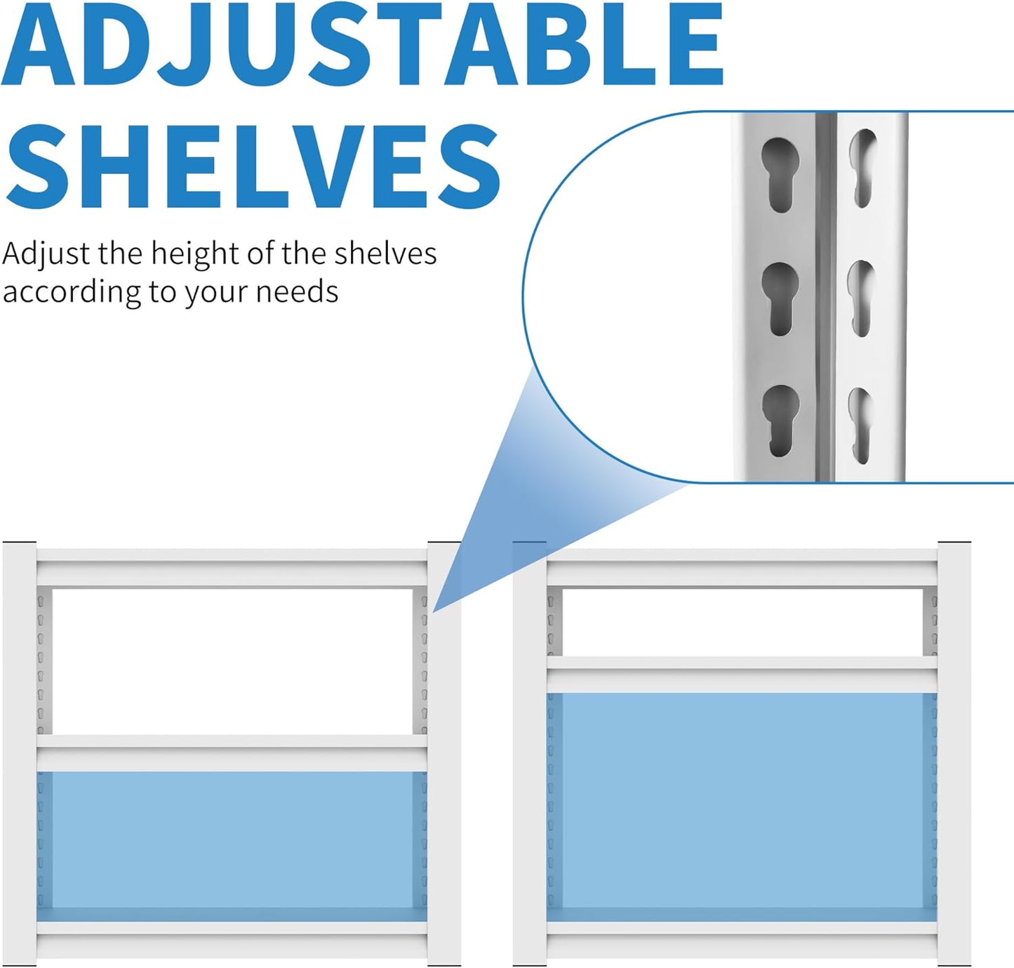 White 3-Tier Metal Shelving Heavy Duty Small Storage Racks, Utility Garage Shelving Organization for Basement Workshop Pantry Balcony