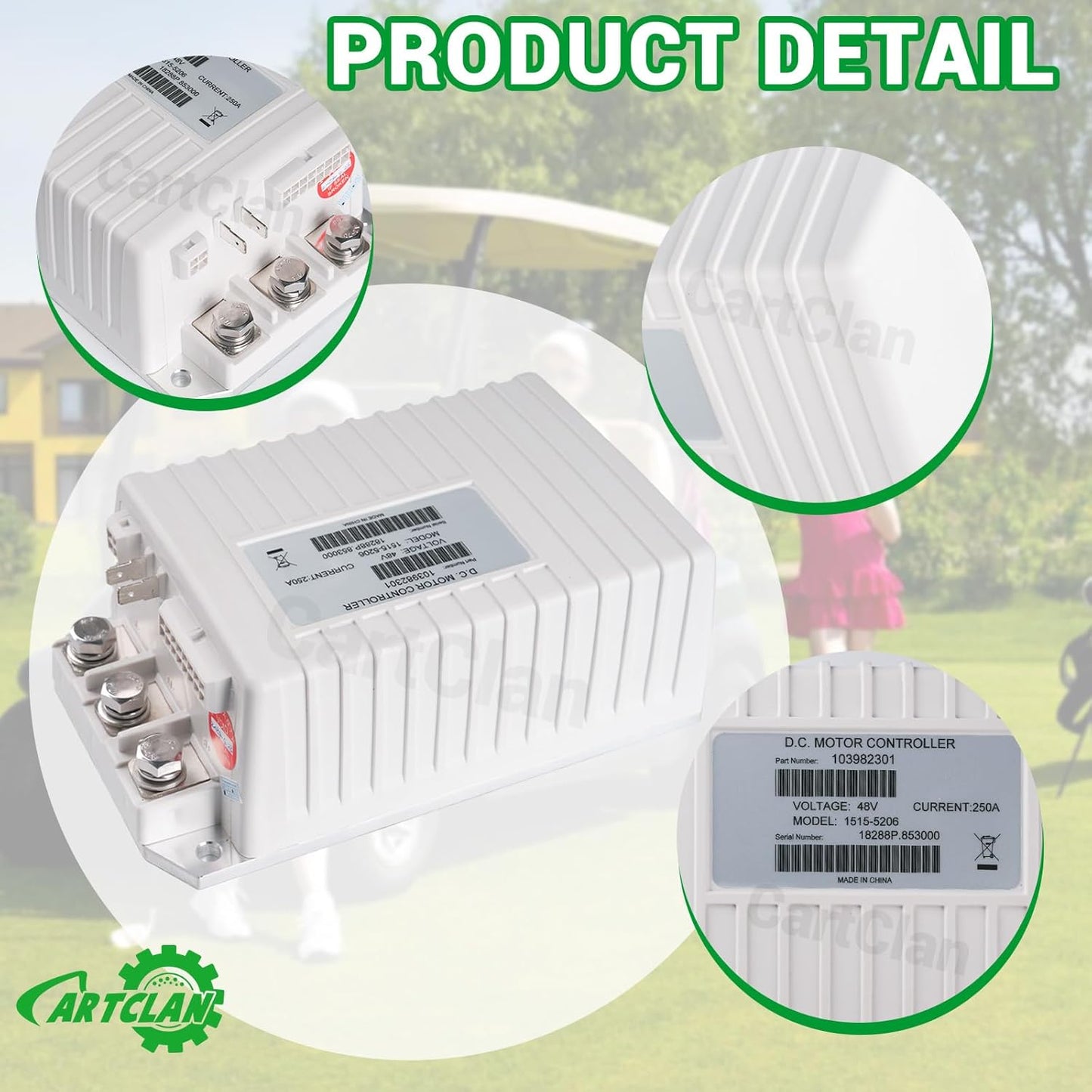 48V 250A Club Car DC Motor Controller, Golf Cart DC Motor Controller Speed Controller Suitable for Club Car Precedent/DS Golf Carts