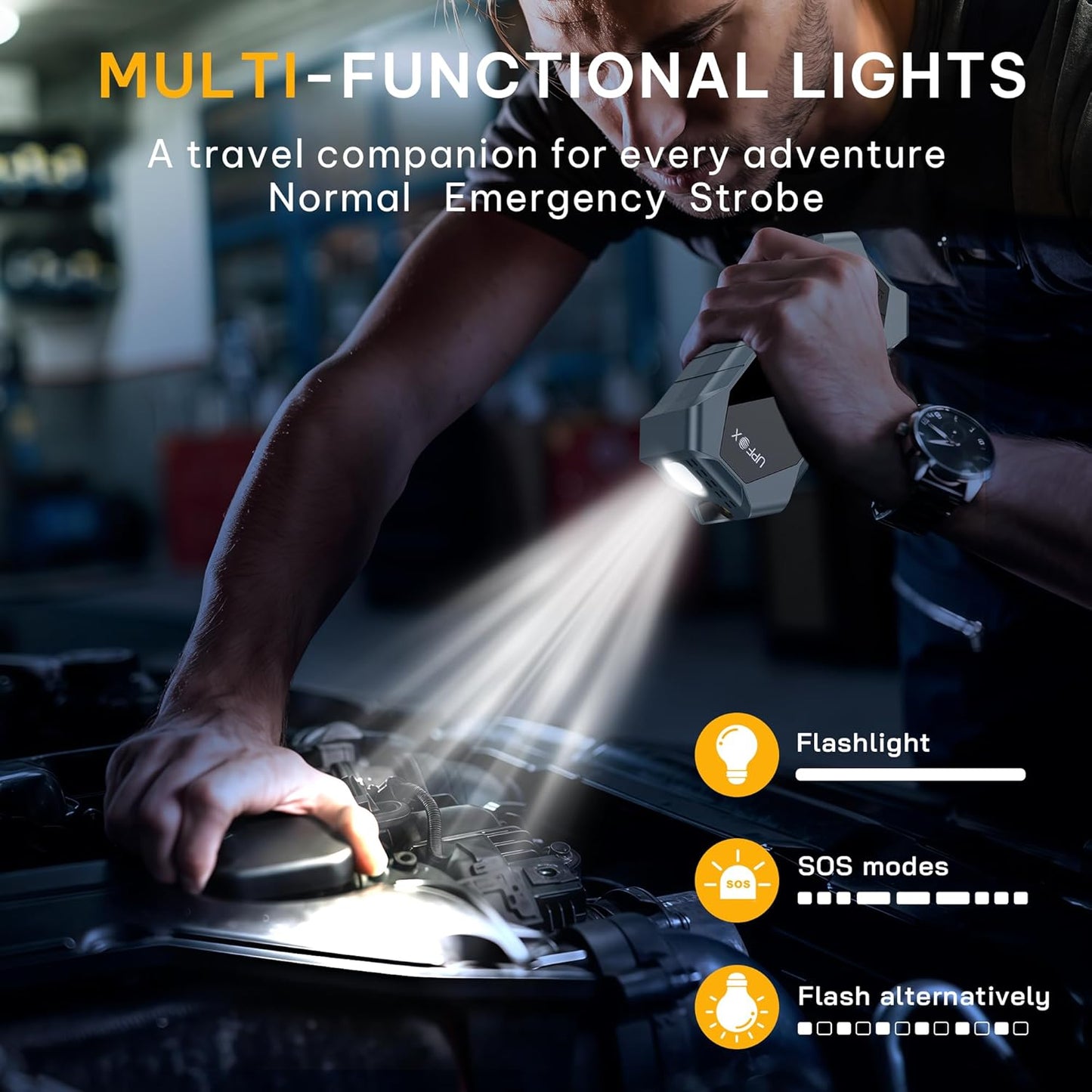 Tire Inflator Portable Air Compressor - 150psi &12000 mAh Fast Air Pump for Car Tires with Digital Tire Pressure Gauge Accurate Dual Lcd Display & Led Light for Car Motorcycle Bicycle Balls More