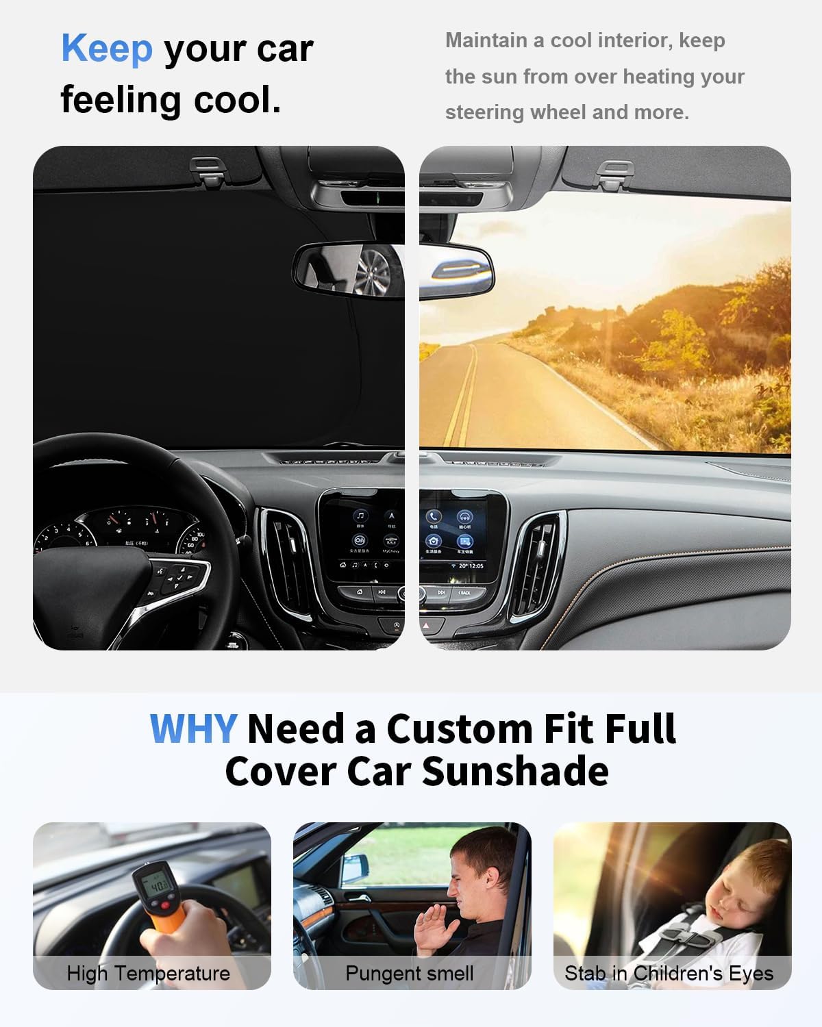 Sunshade for 2025 2026 BMW X5 Windshield Sun Shade Cover, Custom Fit BMW X5 G05 xDrive40i xDrive50i xDrive45e M50i X5 M Sport xLine SUV 2019-2024 Sun Visor Window Shield Car Accessories