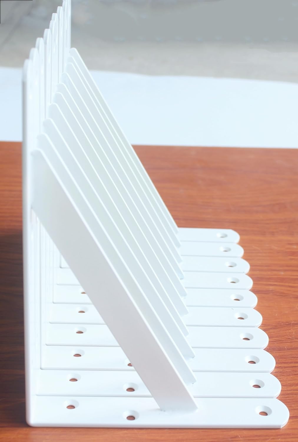 20 Pack L8 x H 6" White Heavy Duty Shelf Brackets with Screws Metal Shelf Brackets Shelf Support Angle Brackets for Shelves L Brackets Heavy Duty Floating Shelf