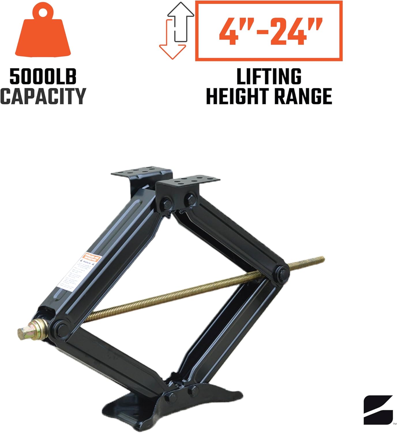 Bastion Distribution Four 24" Scissor Jack with Crank Handle | 5000lbs Capacity | Adjustable 4-24” Height | Leveling & Stabilizing | BJ-5000MSJ24
