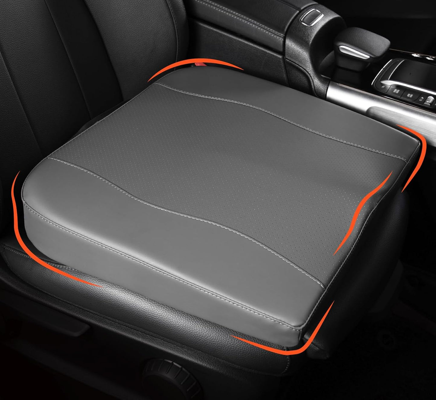 Car Seat Cushion, Comfort Memory Foam Car Cushions for Driving - Sciatica & Lower Back Pain Relief, Driver Seat Pillow for Auto, Office Chair, Wheelchair - Classic Grey