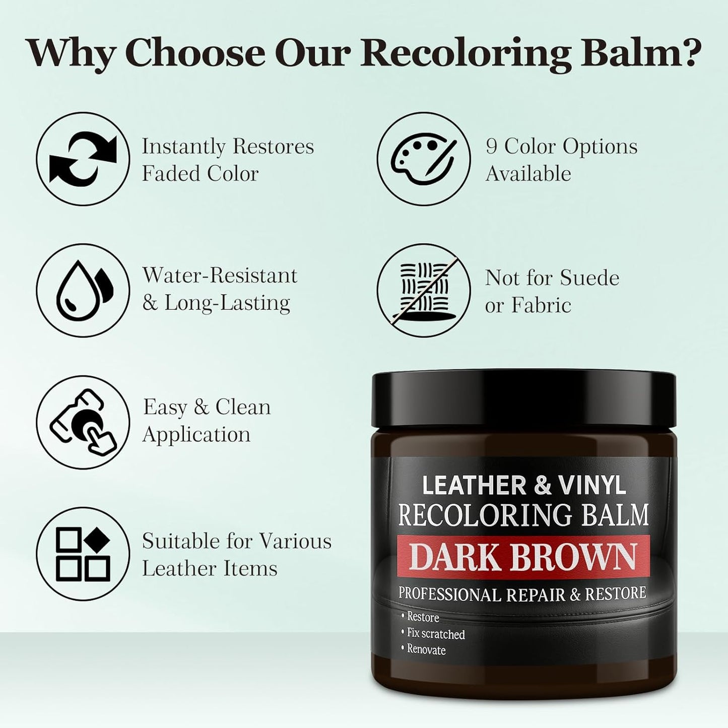 Leather Color Restorer, Leather Recoloring Balm, Scratch Remover, Leather Dye, Leather Paint with Leather Conditioner, Leather Repair Kit for Furniture Couches Car Seats Shoes, Beige