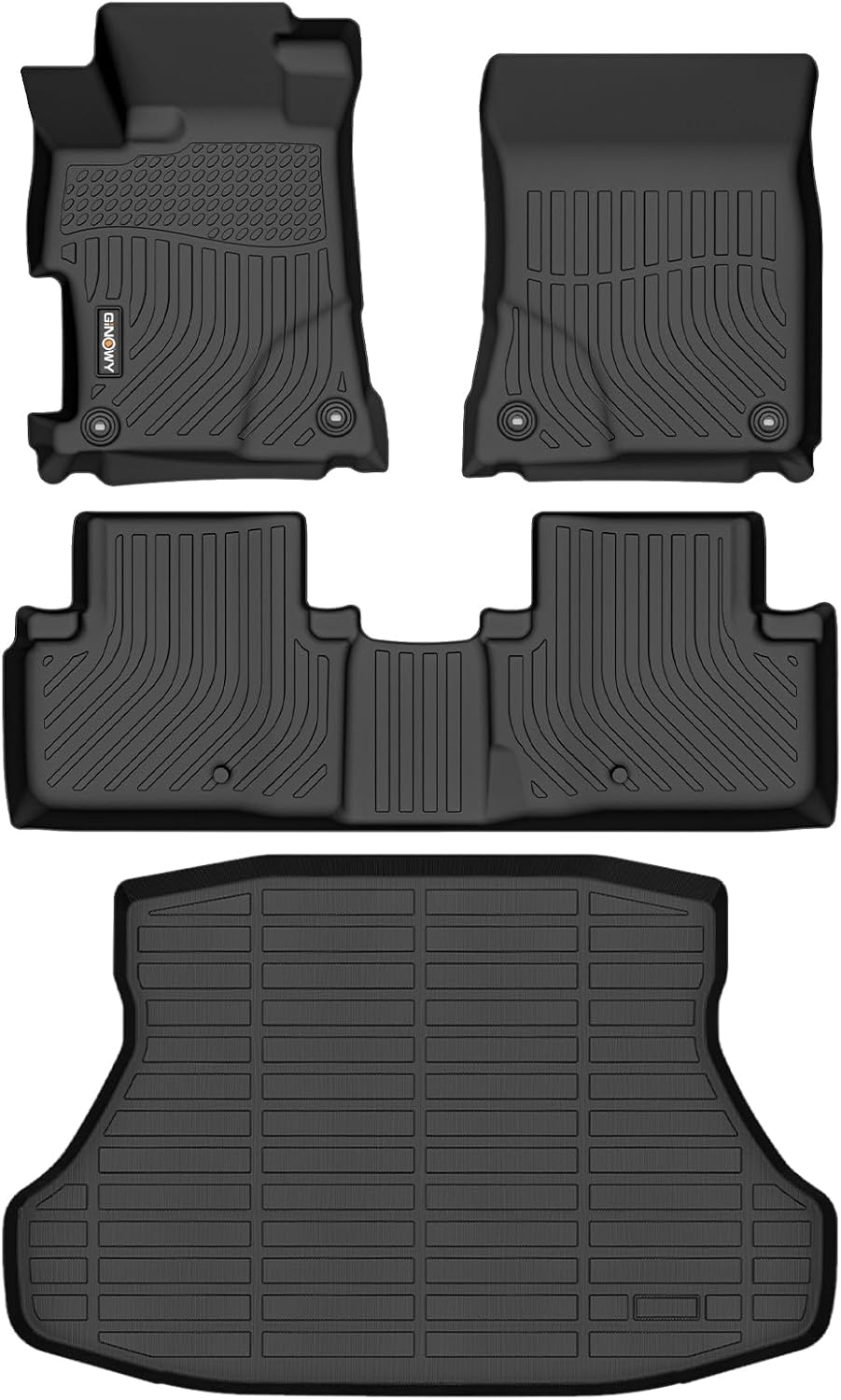 GINOWY-Floor Mats & Cargo Liner for Acura ILX 2013-2022, All Weather Car Floor Mats Cargo Trunk Mat TPE Rubber Liners for Acura ILX Accessories-Black