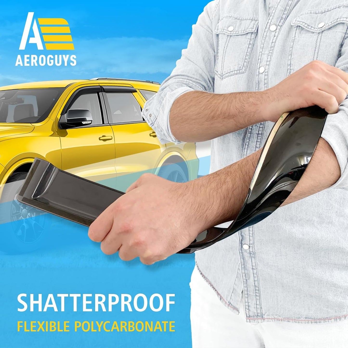 Extra Durable Window Deflectors Tape-On Window Visors Rain Guards Fit for Dodge Durango 2011-2025, Sun Visors, Wind Vent for Shades, Exterior Car Accessories - 4pcs. AG0799