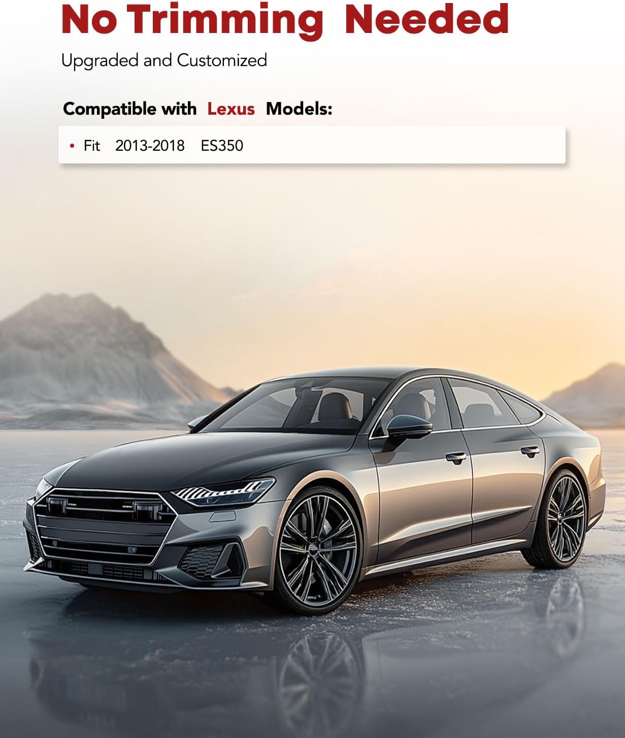 YHTAUTO Automotive All Weather Floor Mats Compatible with Lexus ES350 2013-2018, Car Mats Custom Fit TPE Floor Liners Front & Back Seat, Black, Set of 3