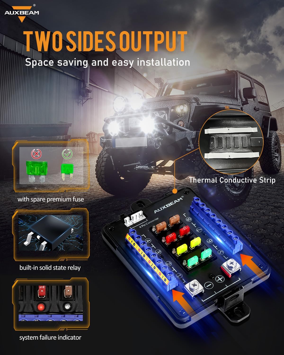 Auxbeam RGB Bluetooth 8 Gang Switch Panel AR-820 Toggle Momentary Pulsed Switch Pod for Truck UTV Offroad Boat Auxiliary LED Light Controller with Circuit Relay System Box Waterproof, 2-Year Warranty