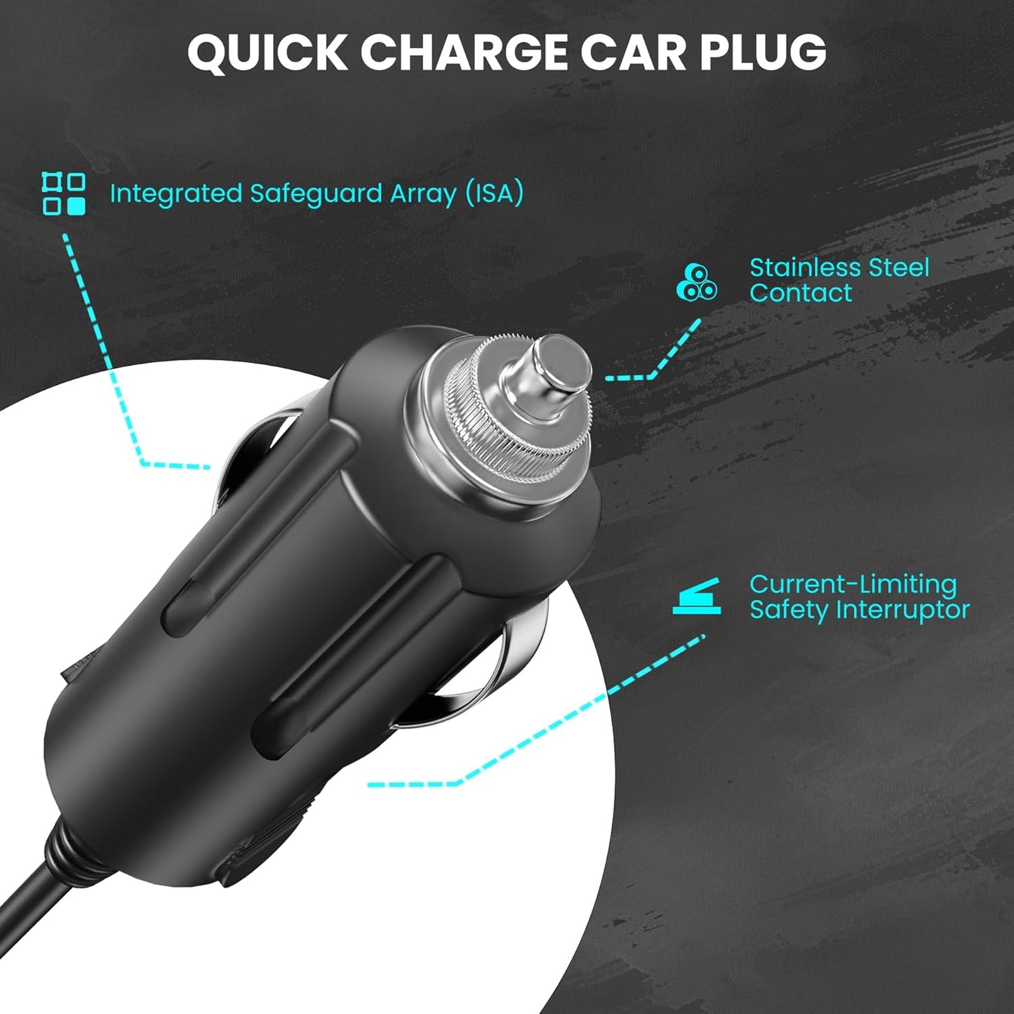 Car Charger/Car Power Adapter for Starlink Mini, 12V/24V/36V Cigarette Lighter Adapter with 20 AWG 40inch Cable on Car/Truck/RV/Boat, Step-Up Converter, Support 60M/200FT Extended Range