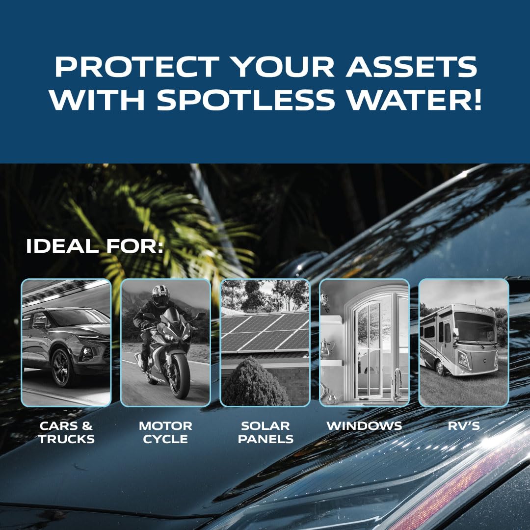 Spotless Water Systems - DIW-10, Simple Window, Solar Panel, RV & Car Wash System, Works for All Vehicles, Motorcycles, Bikes, Boats, Planes, Yachts, Towel Drying Eliminated