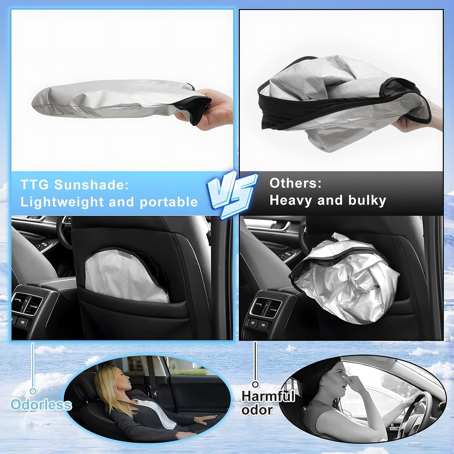 T TGBROS Windshield Sun Shade for 2019–2025 Chevrolet Silverado 1500 Front Window Sun Shade Reflective Foldable Sun Visor Custom Fit for Regular/Crew/Double Cab Blocks UV Rays & Keeps Vehicle Cool