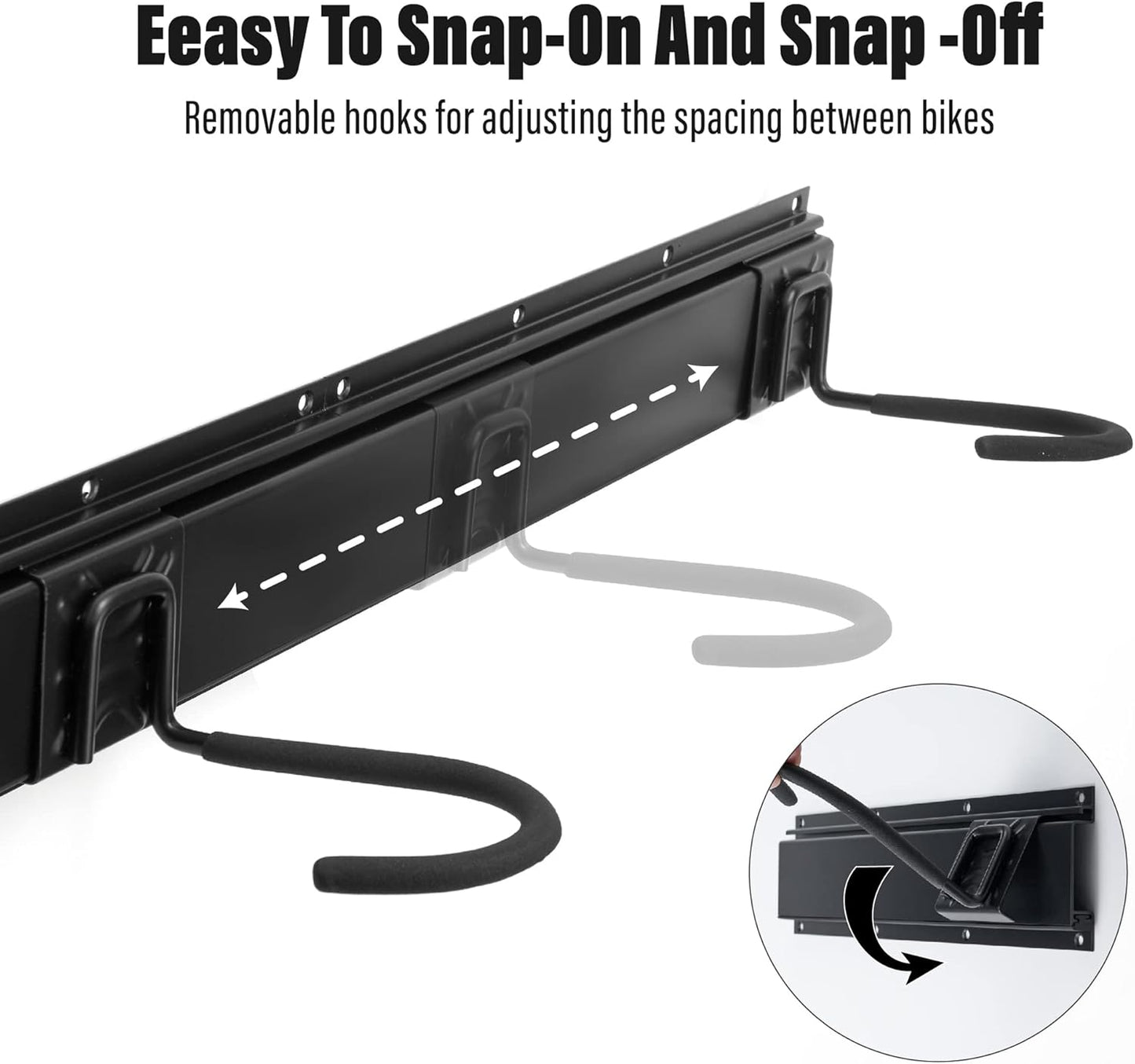 Sinoer Bike Storage Rack 6 Bike Wall Storage Rack and 3 Helmets, Heavy Duty Powder Coated Steel, Bike Rack Holds up to 66lbsfor Mountain Bikes, Multiple Bicycles,Road Bikes