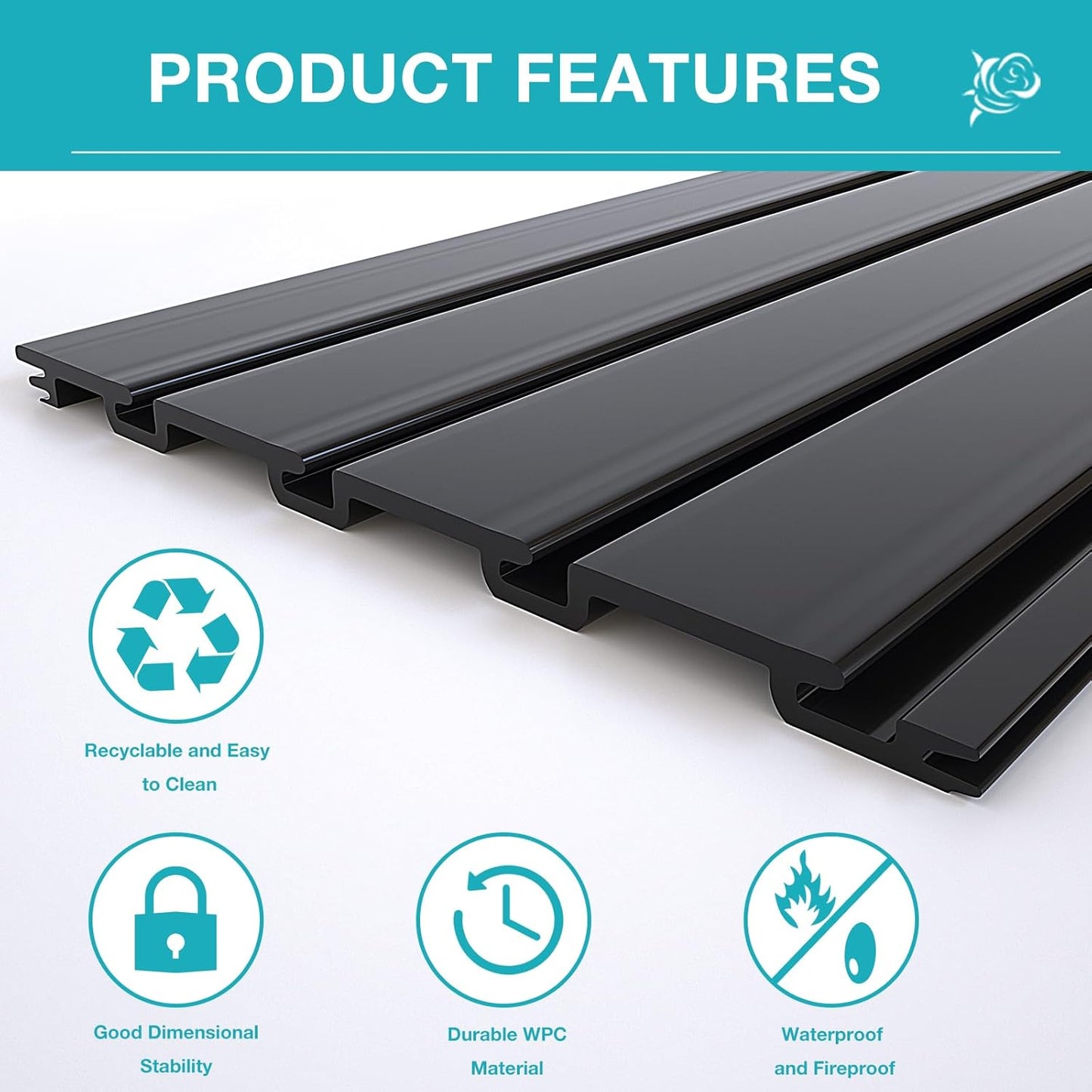 NeatiEase Slatwall Panel Wall Storage Systems, 4 x 8ft Slat Wall Paneling Garage Wall Organizer, Heavy Duty Wall Mounted PVC Wall Rack (Black)