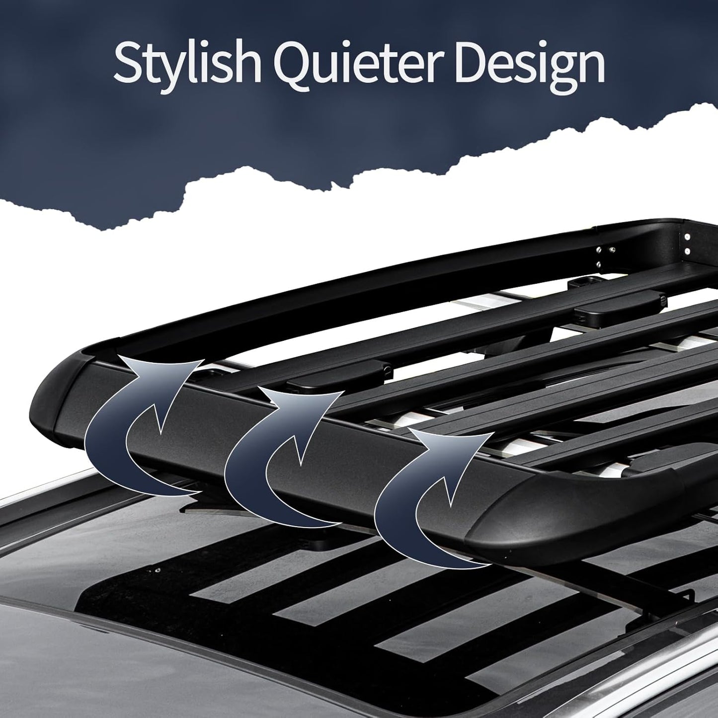 YHAAVLE 55" Cargo Basket,Heavy Duty Vehicle Roof Rack Baskets,Universal Rooftop Cargo Carrier for SUV, Truck, & Car Steel Construction