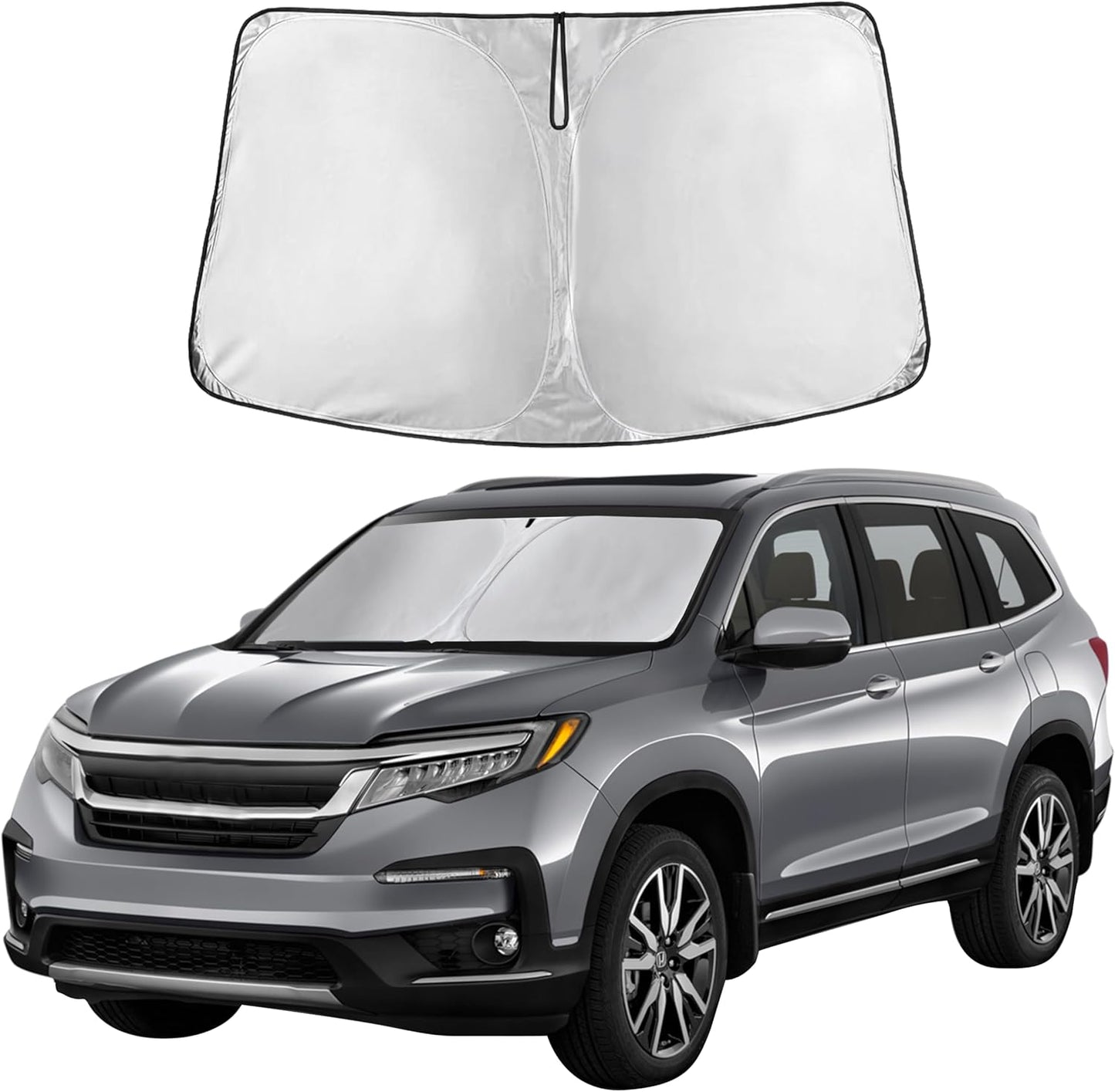 for Honda CRV 2023-2025 Sunshade Compatible Windshield Sunshade -EcoNour 240T Polyester Material Cars Sun Visor Reflector Blocks UV Rays - Foldable Sunshade Interior Protection Honda CRV Accessories