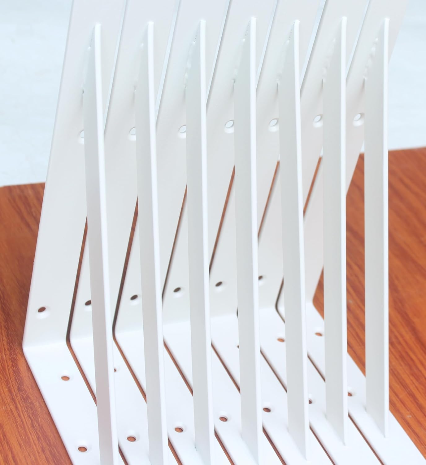16 Pack L10 x H 8" White Heavy Duty Shelf Brackets with Screws Metal Shelf Brackets Shelf Support Angle Brackets for Shelves L Brackets Heavy Duty Floating Shelf