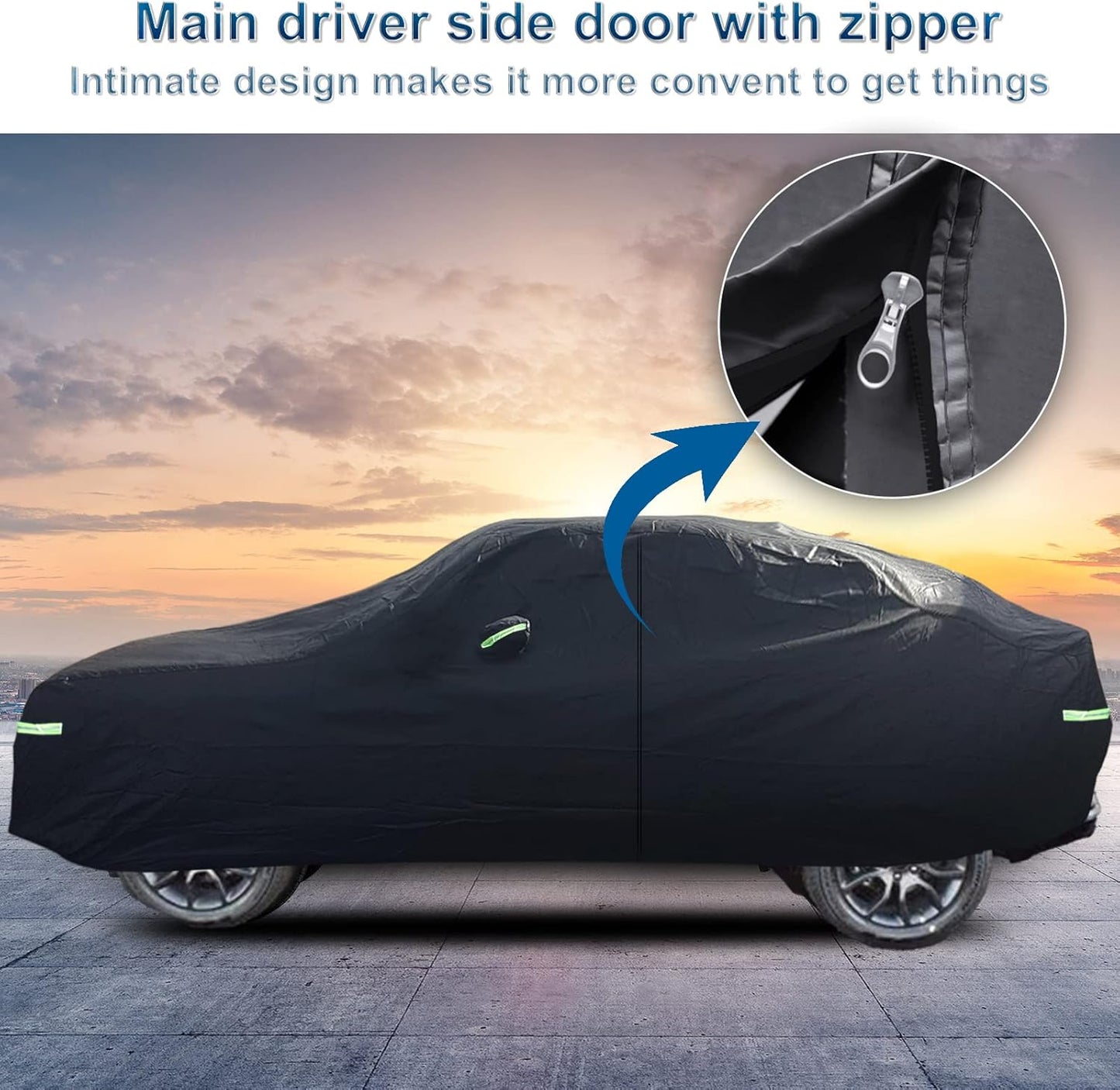 Full Car Cover for Jeep Grand Cherokee All Weather Waterproof Windproof 6 Layer Full SUV Car Covers Custom Fit for 2011-2025 Jeep Grand Cherokee WK2 with Door Zipper and Storage Bag (Up to 193” L)