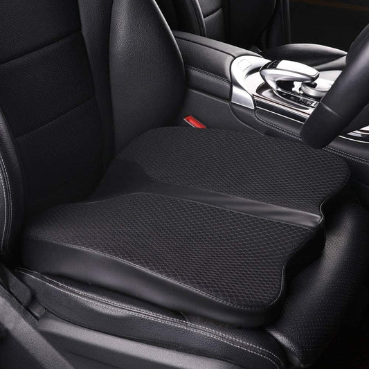 Car Seat Cushion - Comfort Memory Foam Seat Cushion for Car Seat Driver, Tailbone (Coccyx) Pain Relief, Car Seat Cushions for Driving (Black)