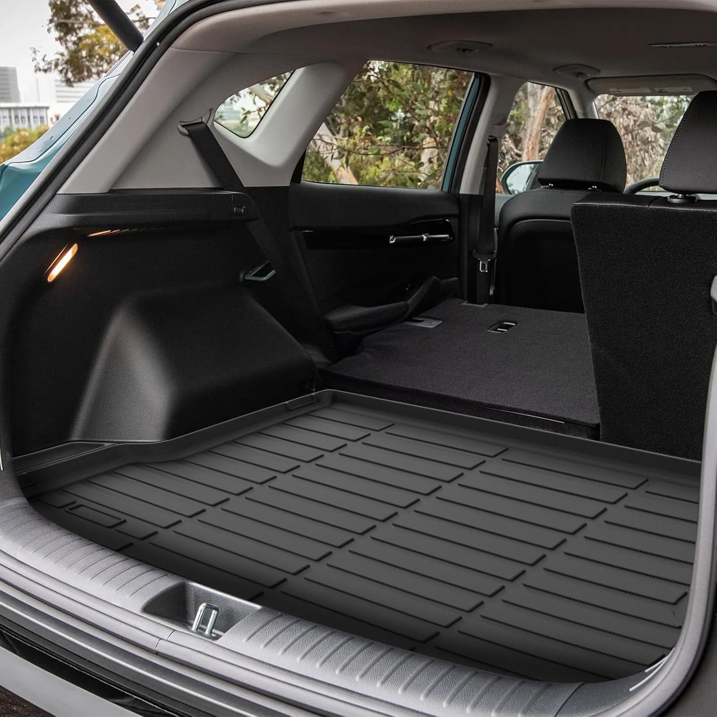 Binmotor-Custom Fit Floor Mats & Cargo Liner for Kia Seltos 2024 2025, All Weather Car Floor Mat for Kia Seltos Accessories, TPE Rubber Liners Cargo Trunk Mat-Black