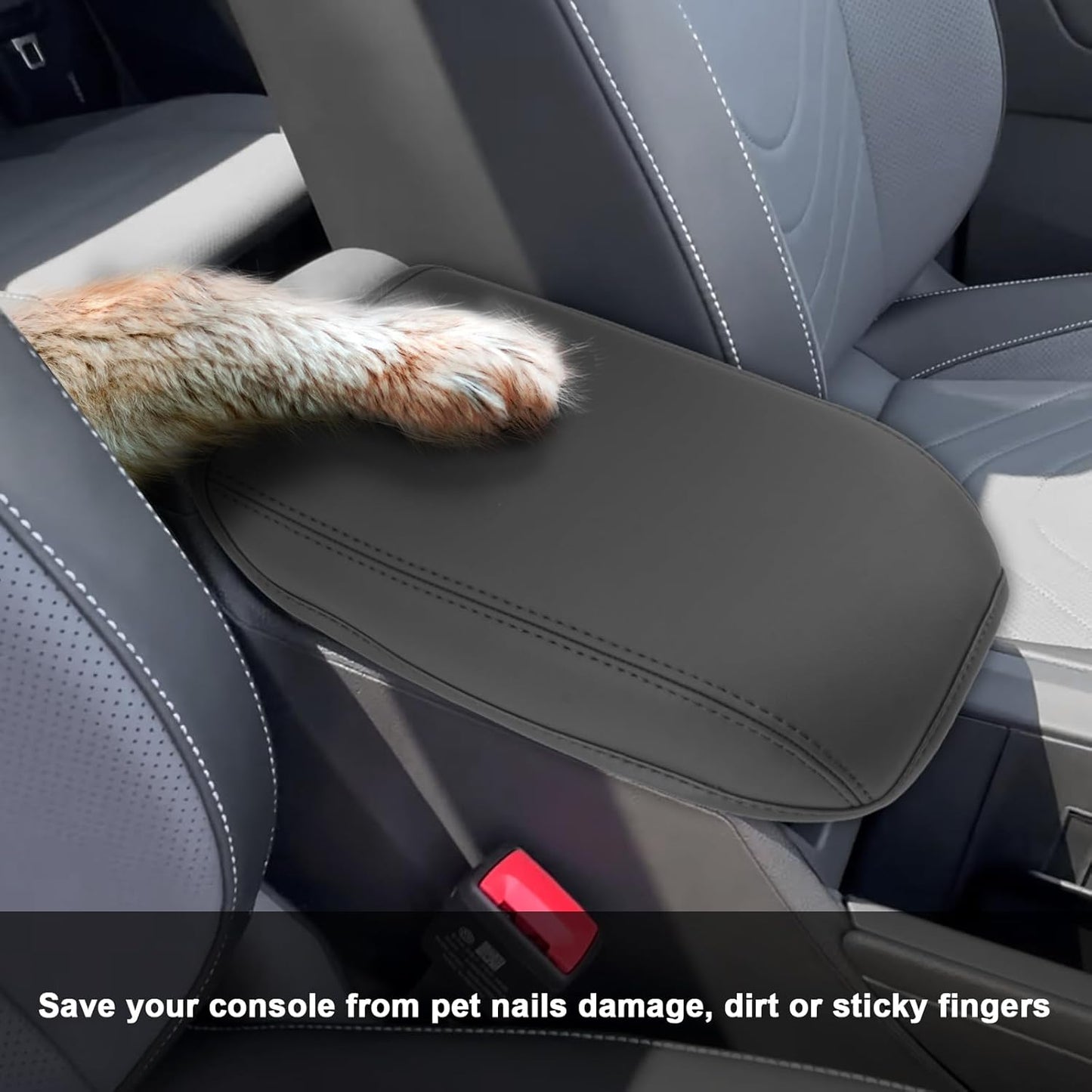 SXCY for 2025 VW Tiguan Armrest Cover for 2025 Volkswagen Tiguan Accessories 2025 Tiguan Center Console Cover 2025 Tiguan Middle Console Cover (Thin Cover with Black Line)