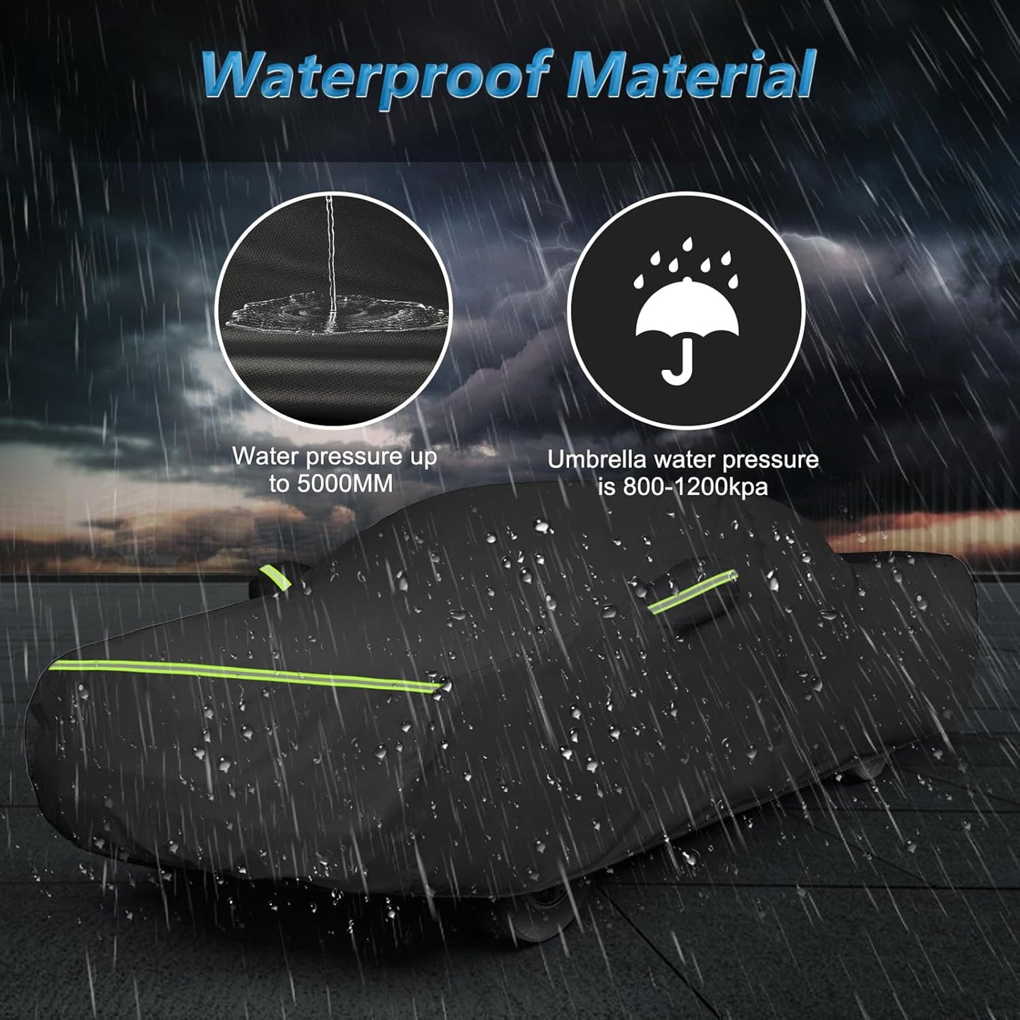 Waterproof Car Covers for Chevrolet El Camino 1964-1967,1978-1987, 420D Oxford Cloth Sun Heat Protection Outdoor Full Covers with Driver Side Zipper Windproof Heavy Duty Weather