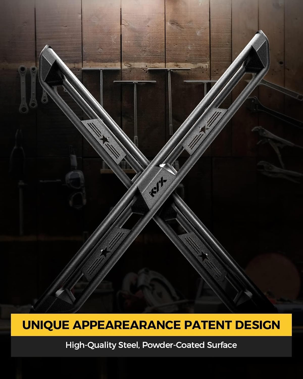 KYX Running Boards for 2005-2023 Toyota Tacoma Double Cab, Triple Tube Side Steps Two Stairs Design Car Door Nerf Bars Truck Boards Step Rails