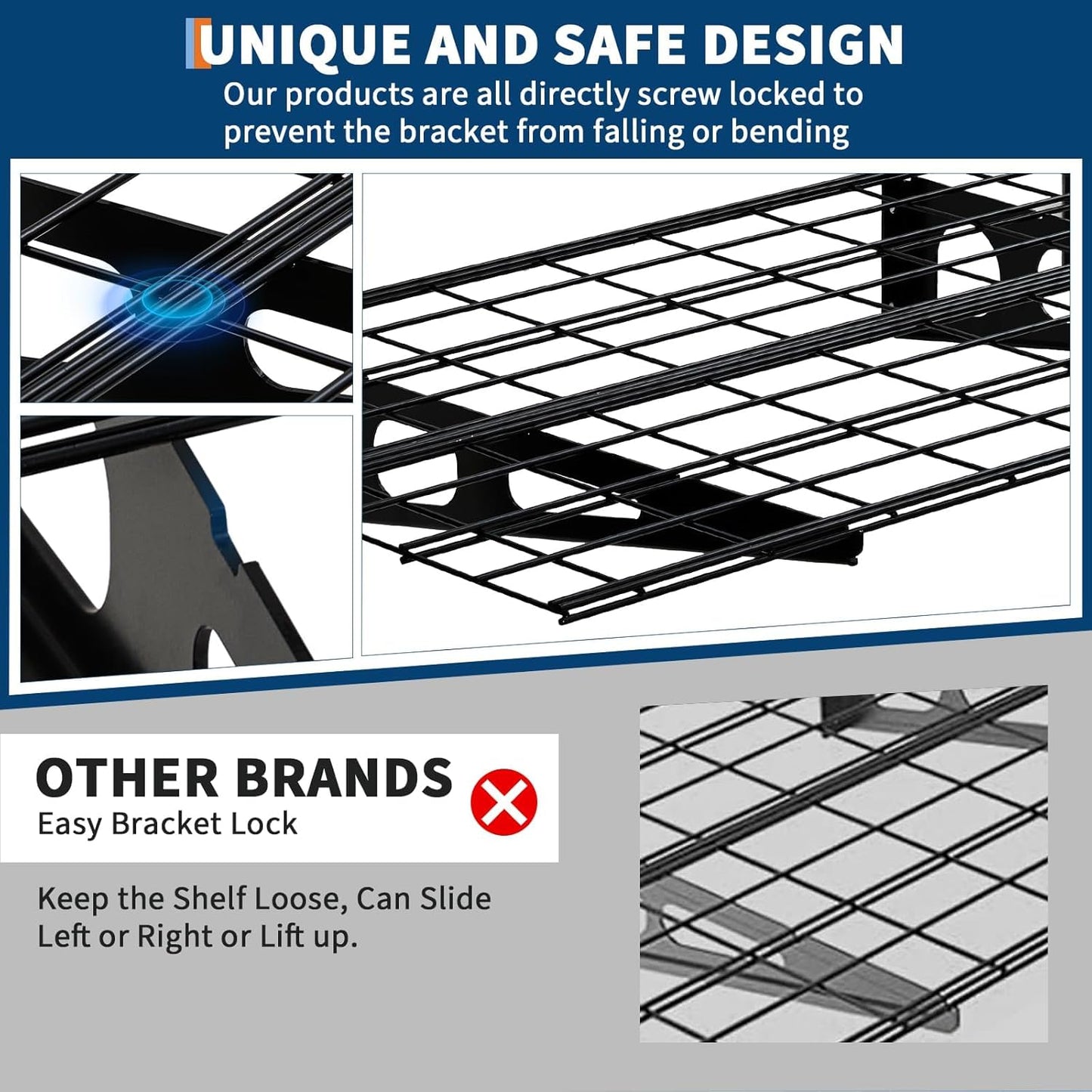 GarveeHome 2 Pack 2x6ft Garage Storage Shelving Wall Mounted, 24-inch-by-72-inch 1600 Lbs Heavy Duty Sturdy Storage Shelves, Wall Shelves Folding Storage Garage Organization for Warehouse, Laundry