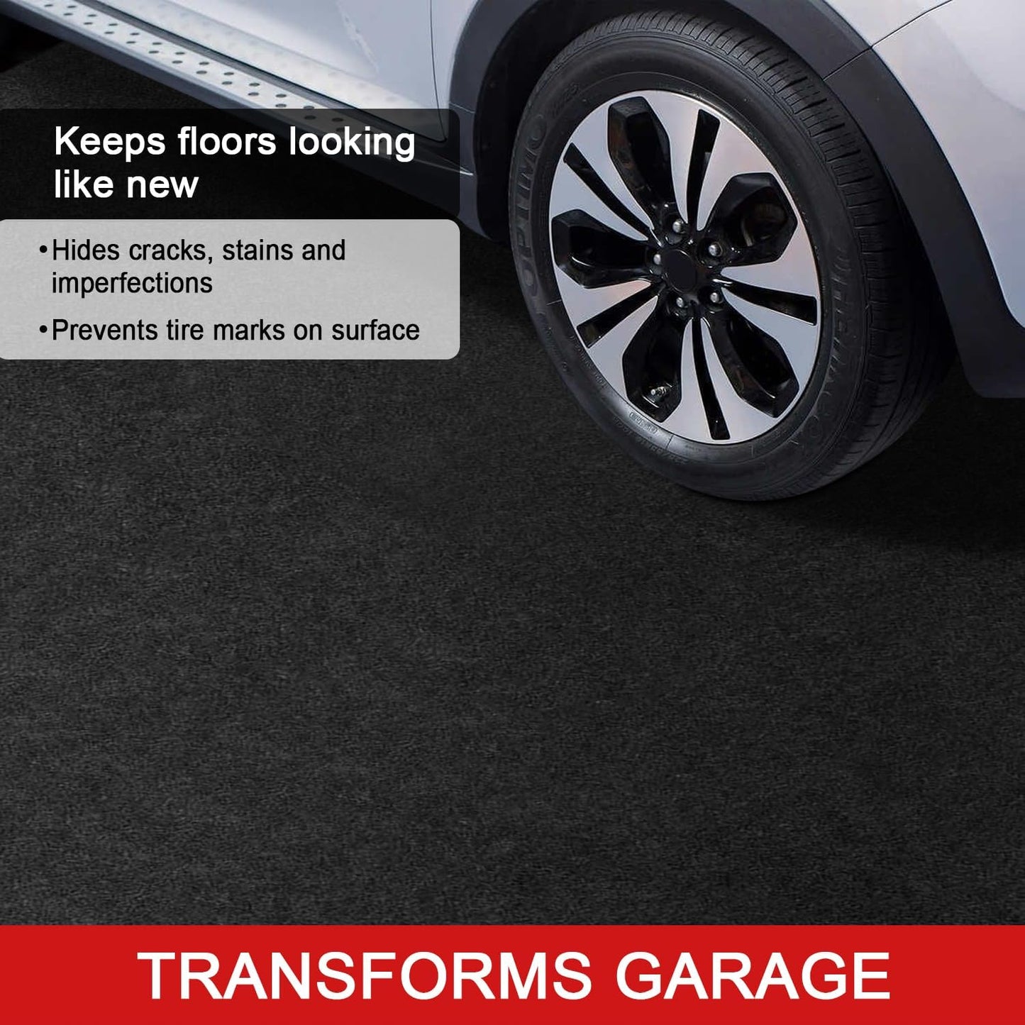 Golener Oil Spill Mat - Garage Floor Mat, Absorbent Oil Pad, Premium Maintenance Mat, Waterproof, Contain Liquid, Protect Garage Surface from Spill & Stain, Reusable, Washable, Durable, Black, 72”x96”