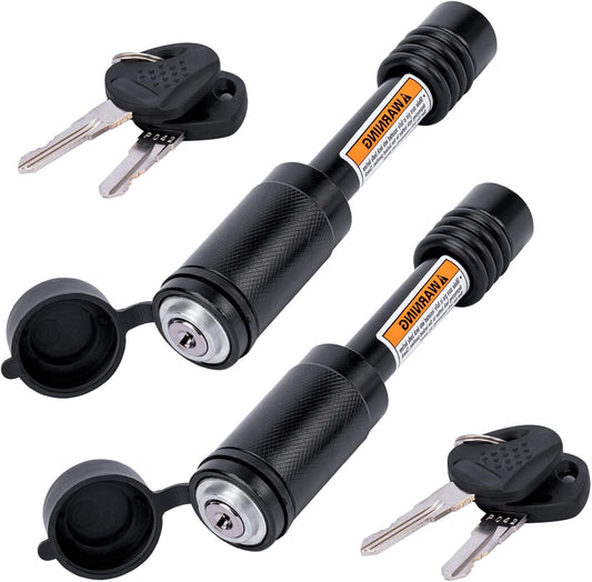 Trailer Hitch Locks, Hitch Lock with 5/8'' Pin Fits Class III IV 2" Hitch Receivers, Locking Hitch Pin with Anti-Rattle O-Rings for Trailer Truck Car Boat (2 Pack)