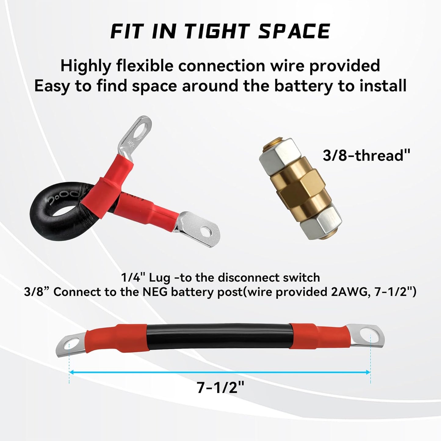 3/8" Side Post Remote Battery Disconnect Switch 12V Battery Kill Switch for Car Truck UTV ATV Marine On/Off 200/1000 AMP Heavy Duty Anti Theft Battery Cut/Shut Off Switch
