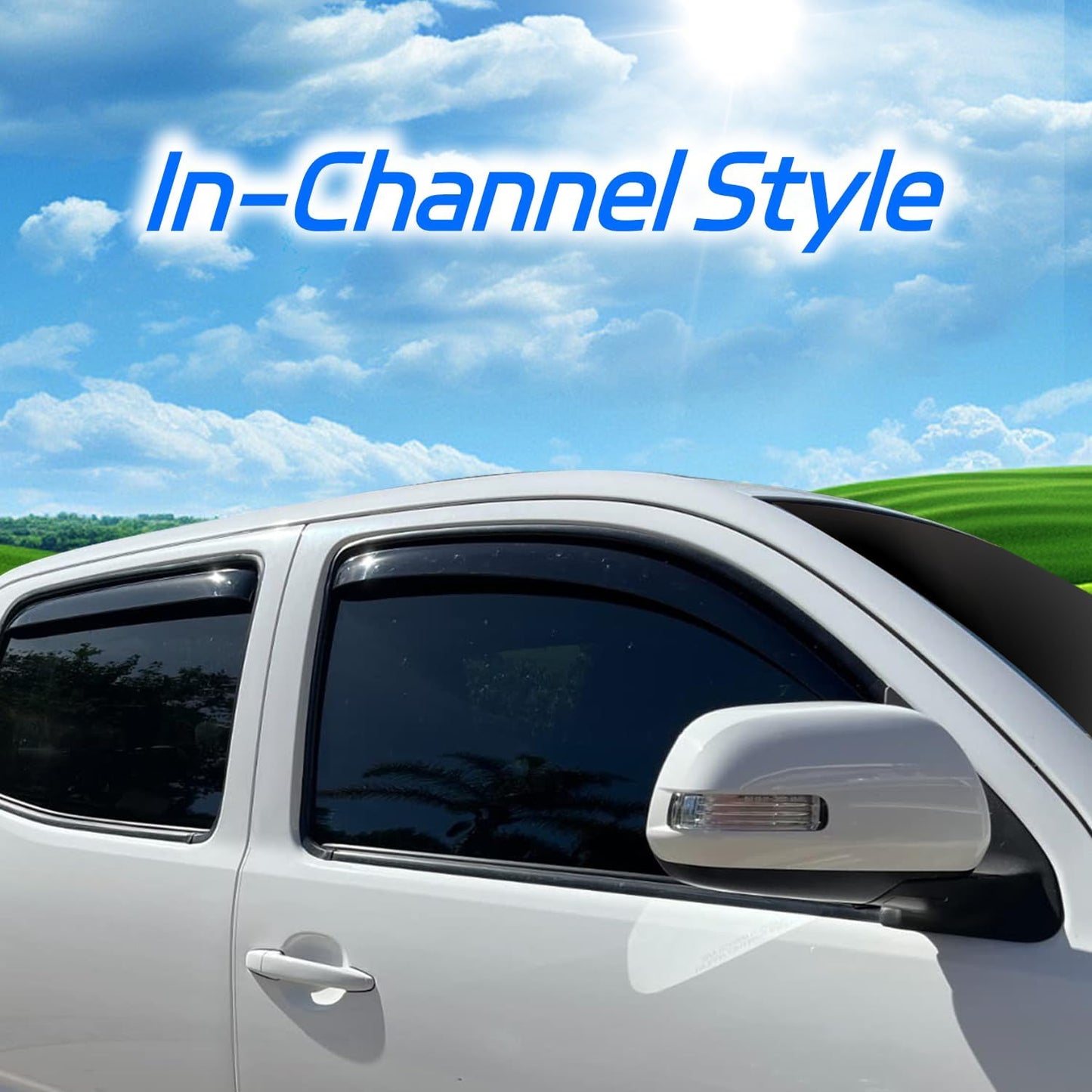 4 PCS in-Channel Window Rain Guards Fit for 2013-2018 Toyota RAV4, Smoke Tinted Vent Window Visors, Side Window Deflectors, Sun Visors Vent Shade, 2013 2014 2015 2016 2017 2018