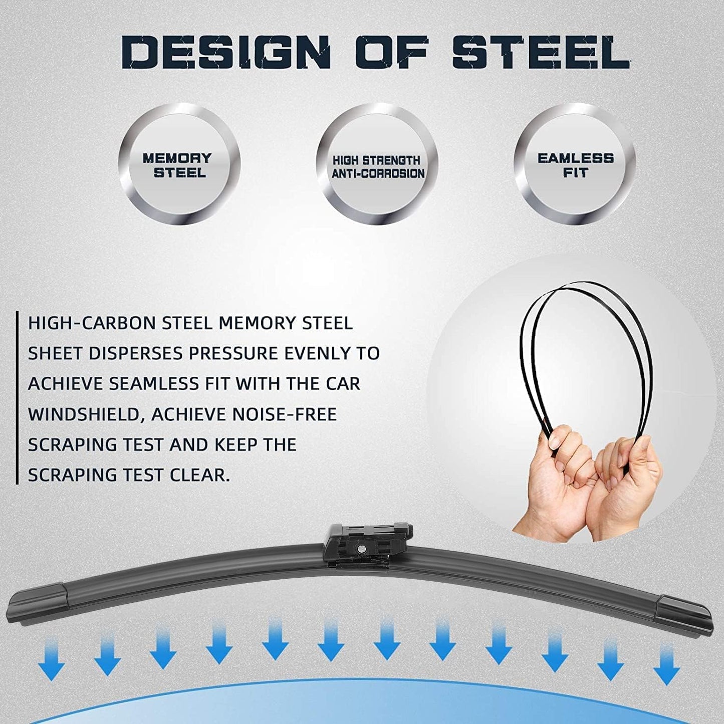 AUTOBOO 26"+22" Windshield Wipers Blades Replacement for Porsche Cayenne 2019-2025 with 13 Inch Rear Wiper Blade -Original Factory Quality (Pack of 3)