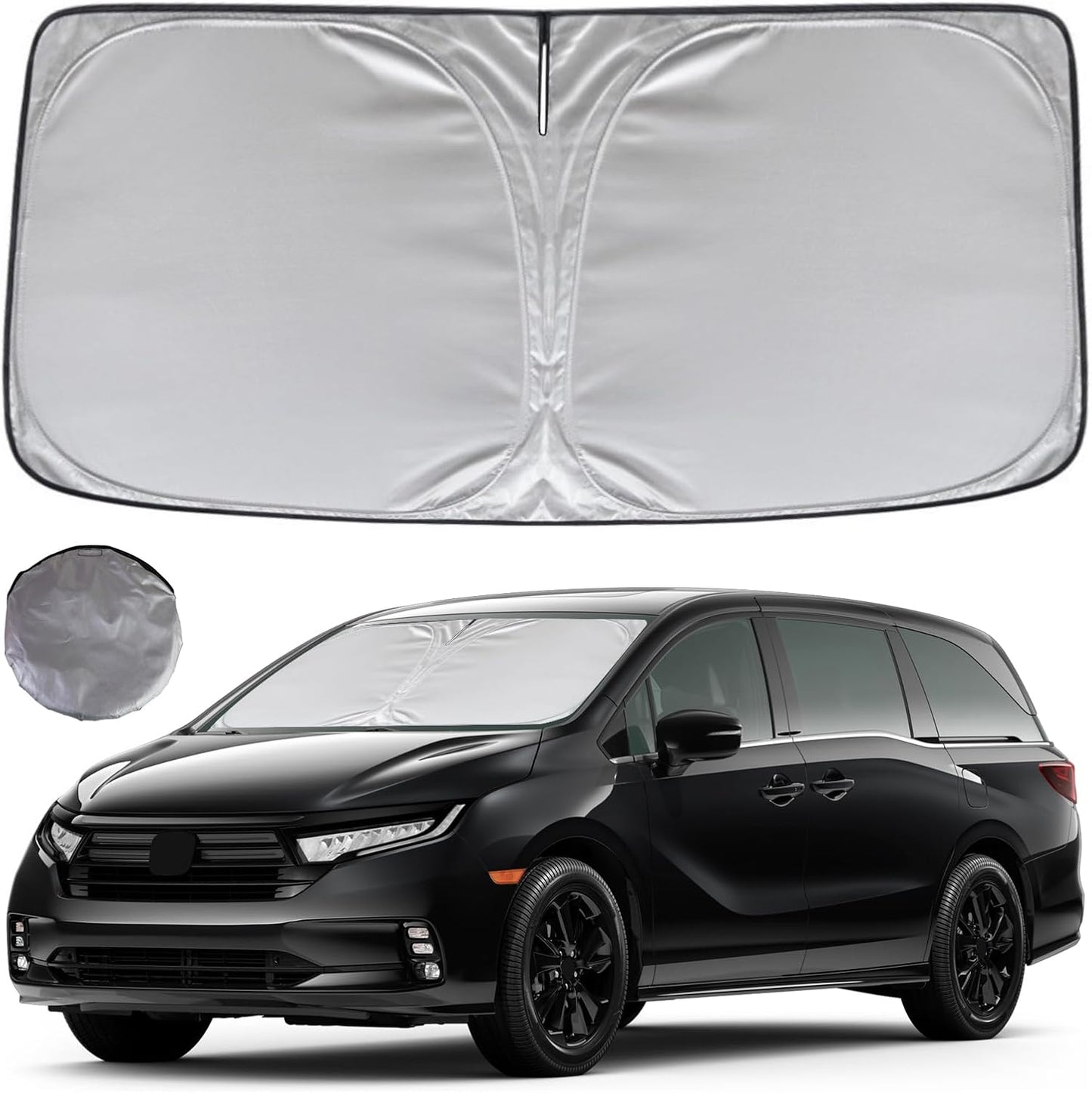 KAYZT Windshield Sun Shade for 2018-2025 2026 Hon-da Odyssey LX EX EX-L Touring Elite Minivan Foldable Sunshade Front Window Custom Fit Car Accessories